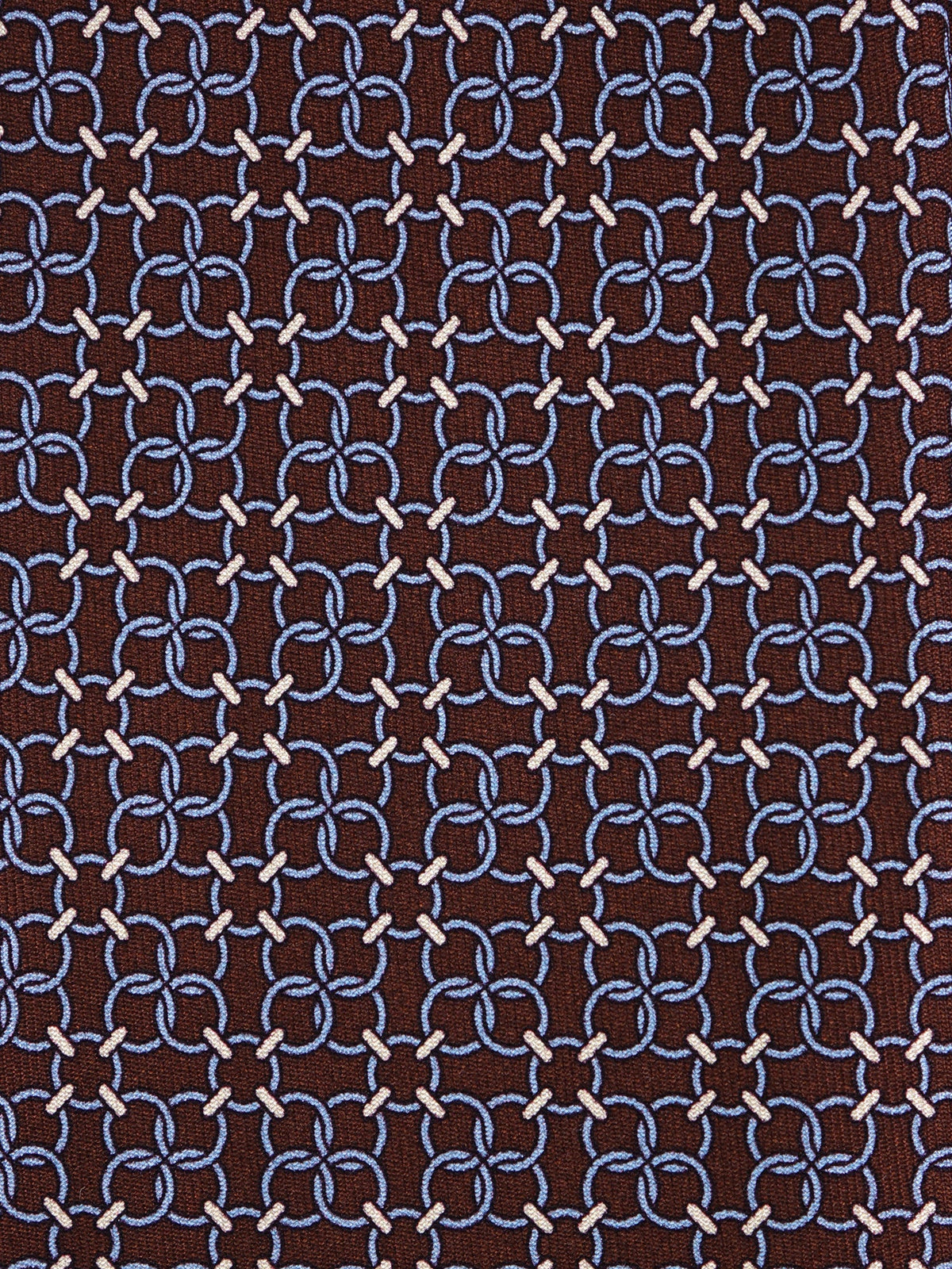 Brown 3-fold CHARI tie in printed silk