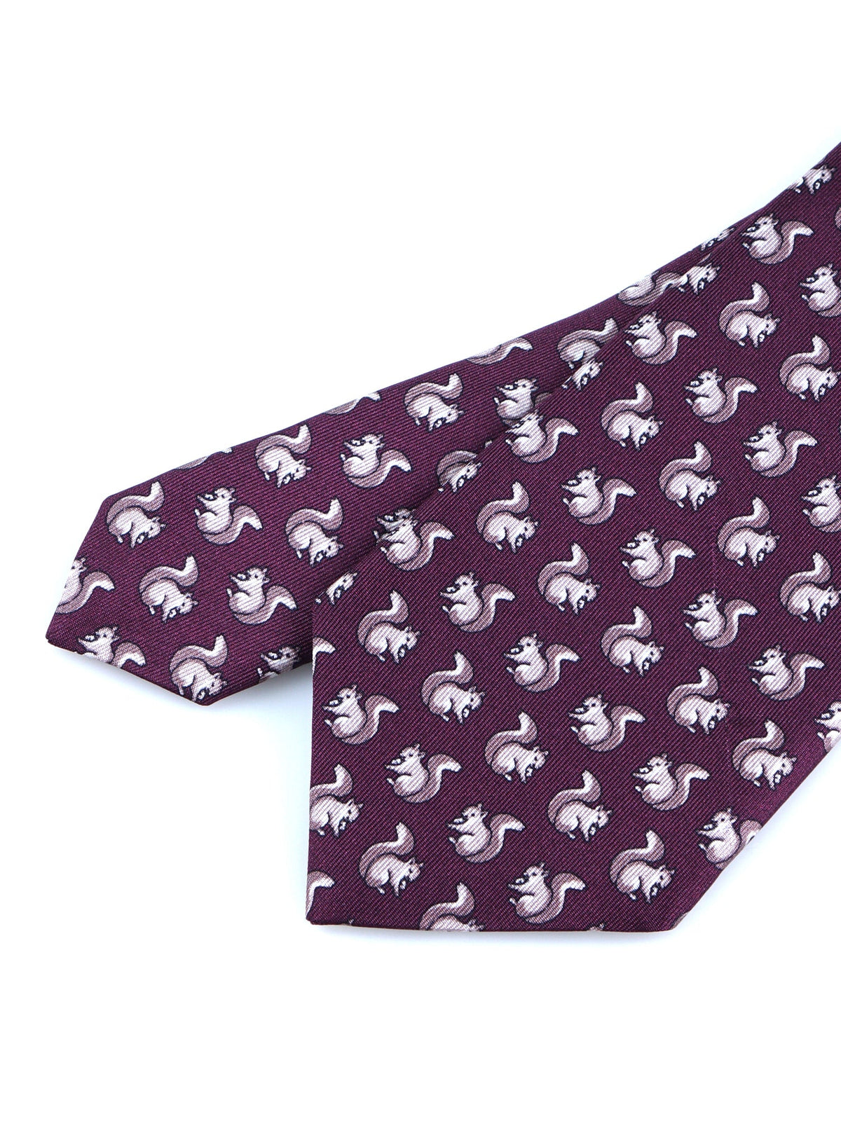 CHIP 3-fold tie in burgundy printed silk