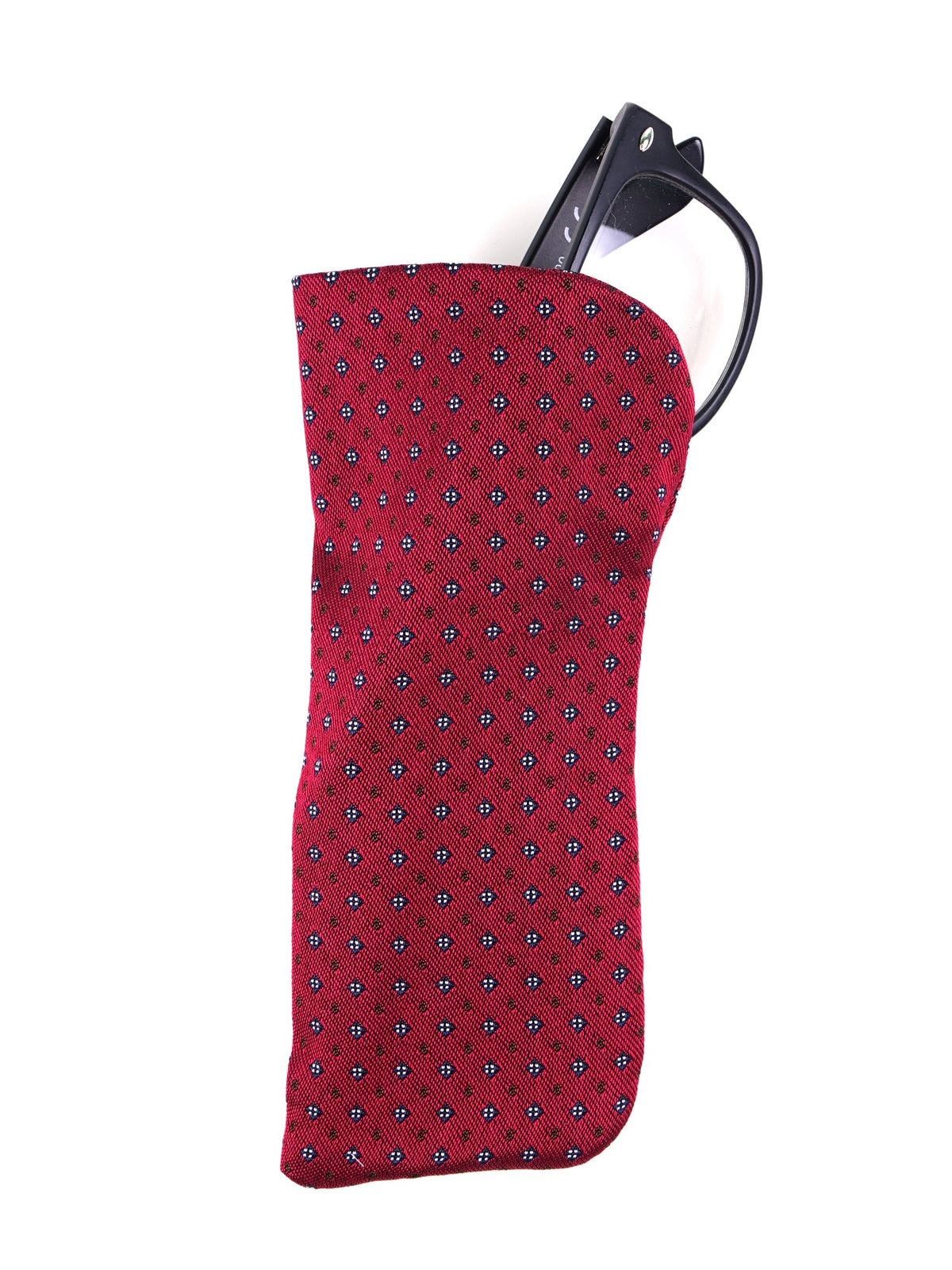 CIPRO red woven silk glasses case