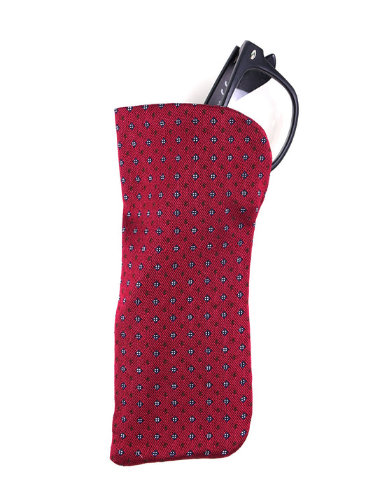 CIPRO red woven silk glasses case