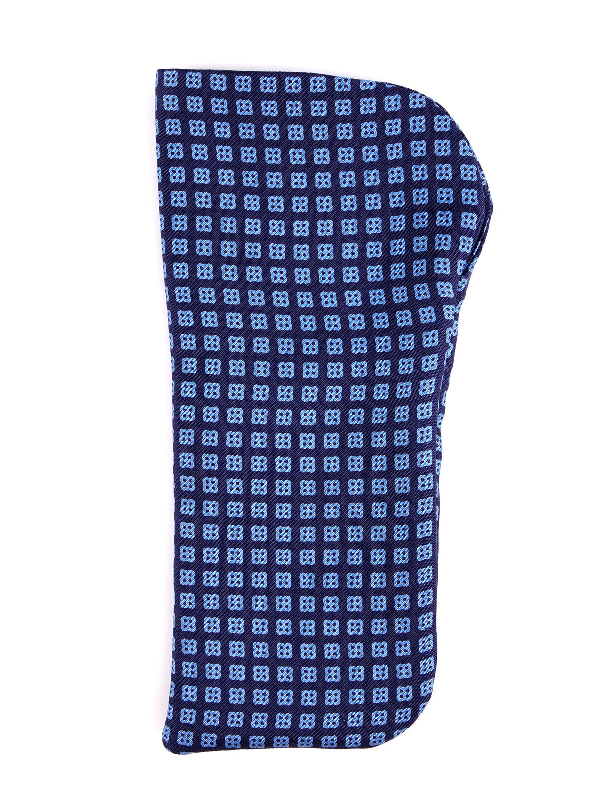 Navy blue CITRO glasses case in printed English silk