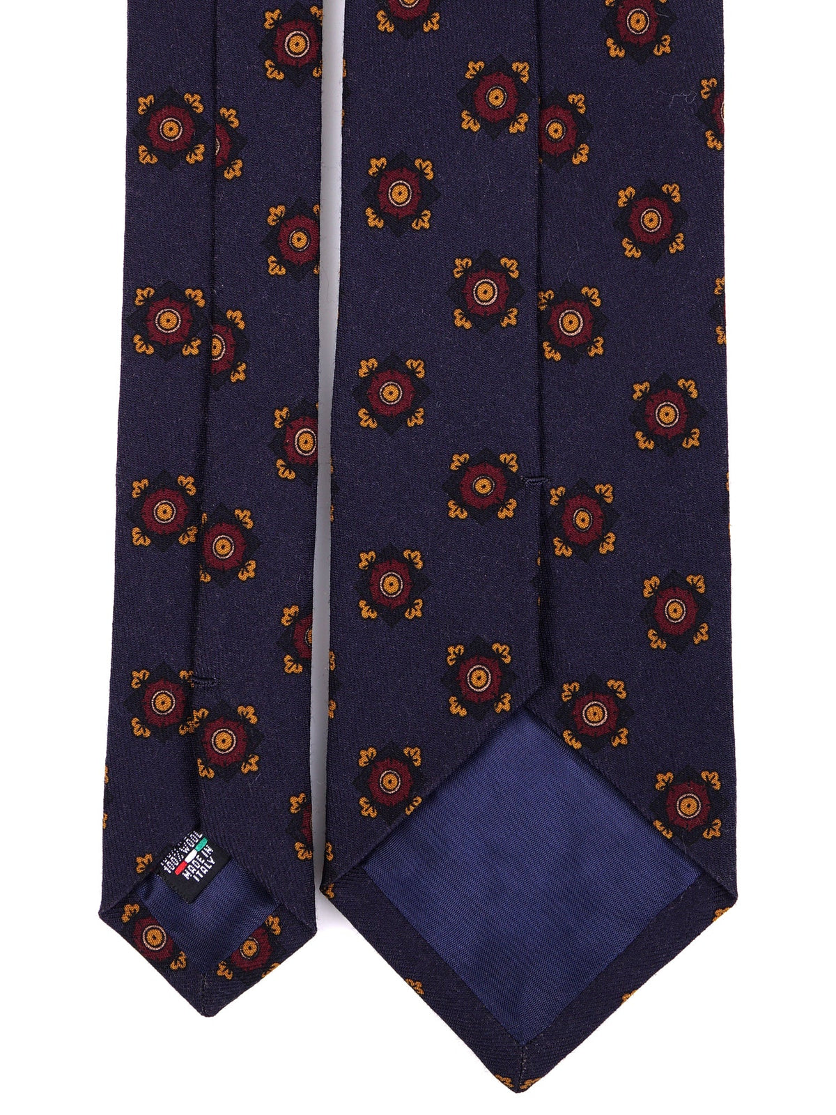 Navy blue 3-fold tie in pure wool CLOPE