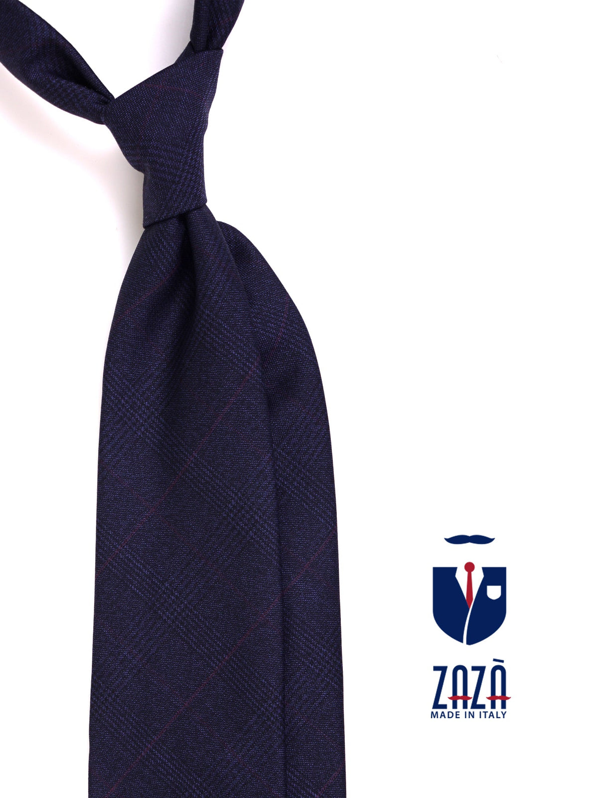 Navy blue pure wool 3-fold tie COLSUN