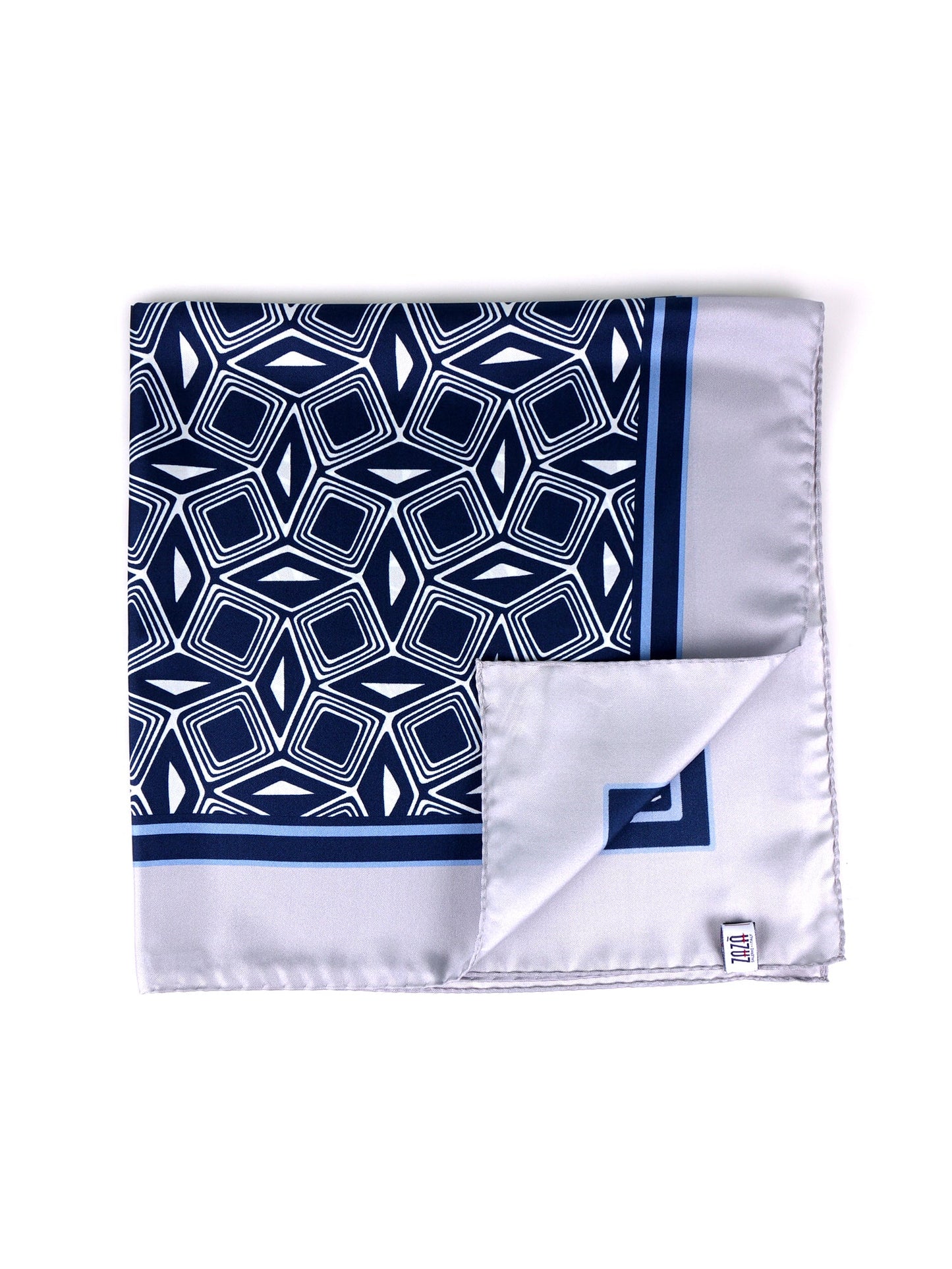 COMATOSE blue printed silk foulard