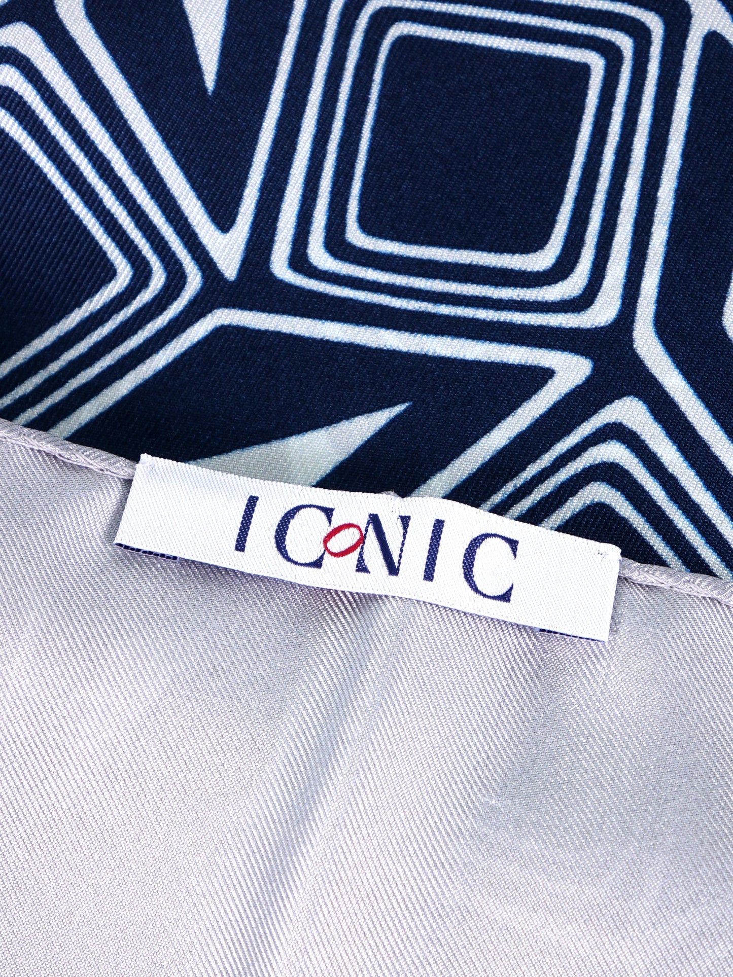 COMATOSE blue printed silk foulard