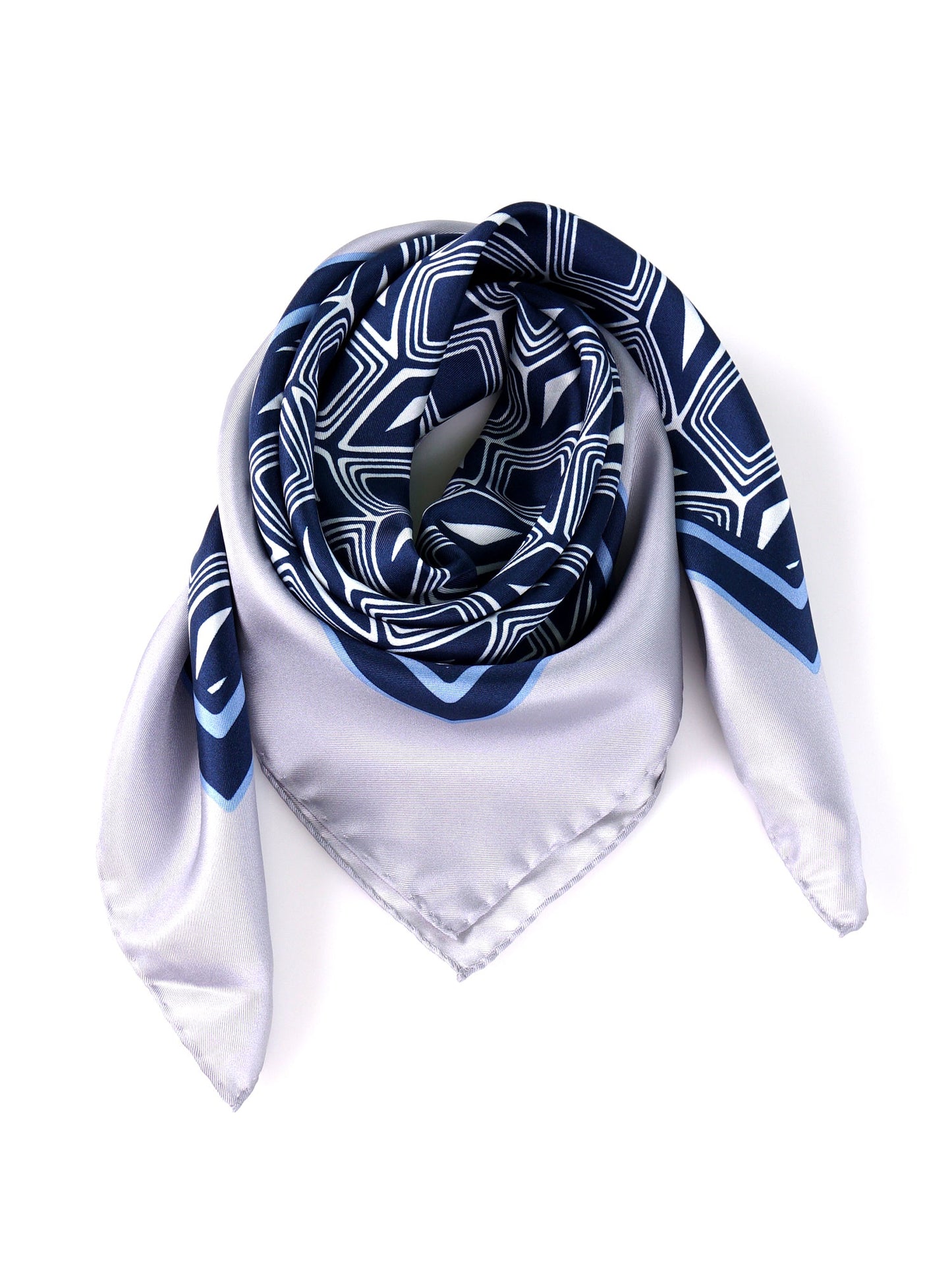 COMATOSE blue printed silk foulard