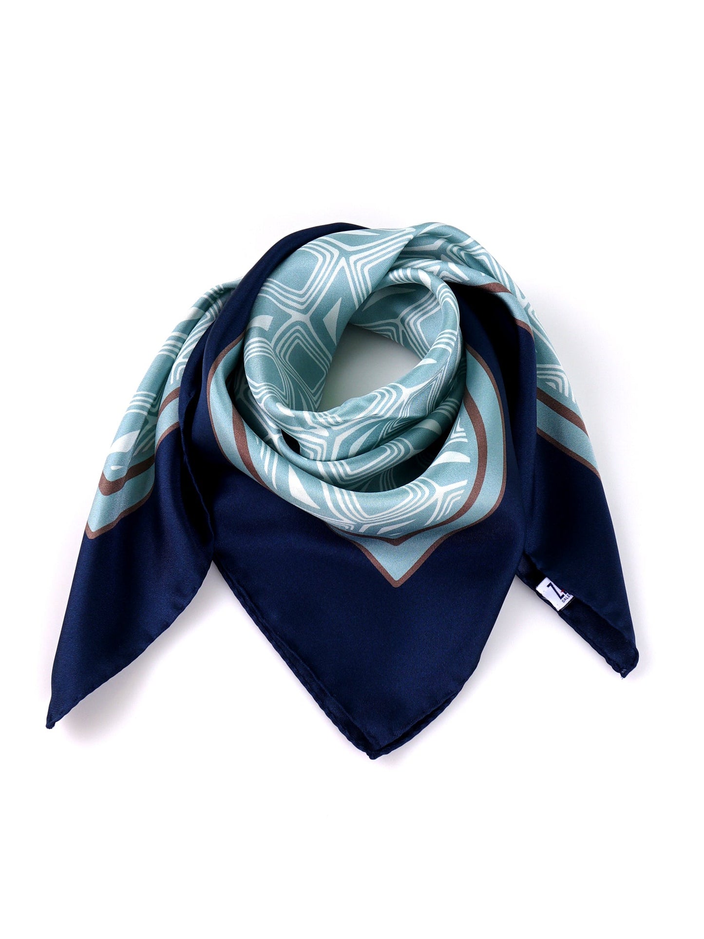 COMATOSE light green printed silk foulard