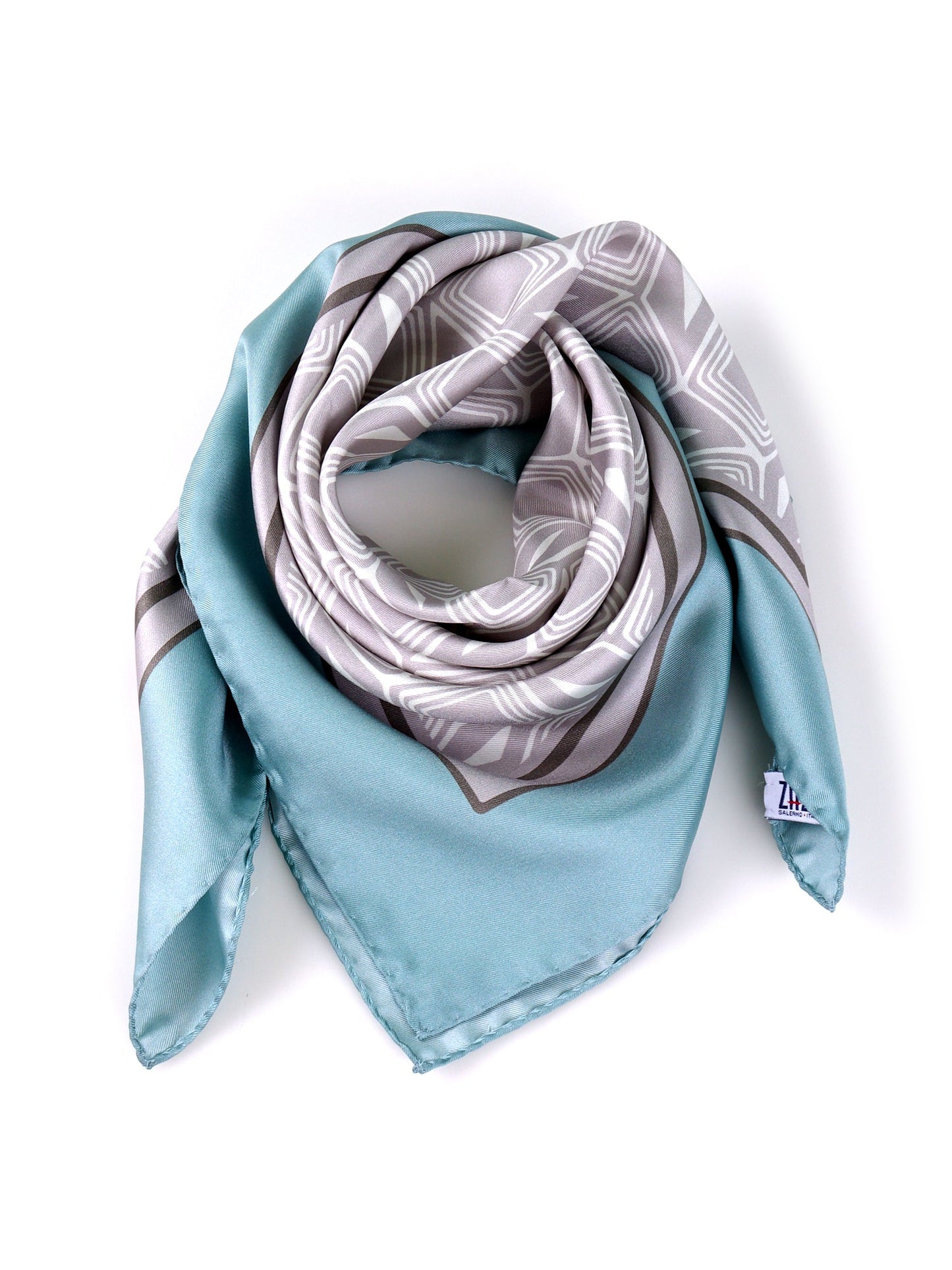 Grey printed silk COMATOSE foulard