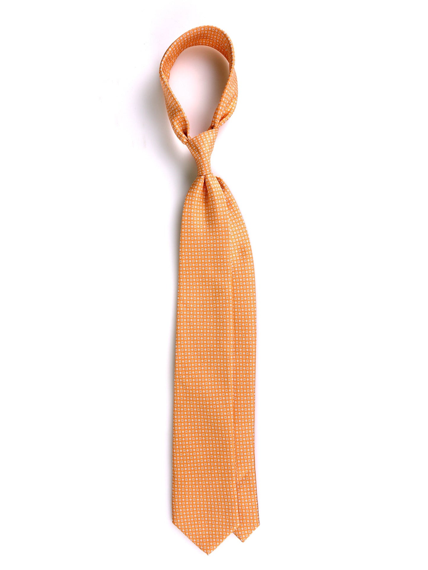 3 Fold Tie orange SPICY printed silk