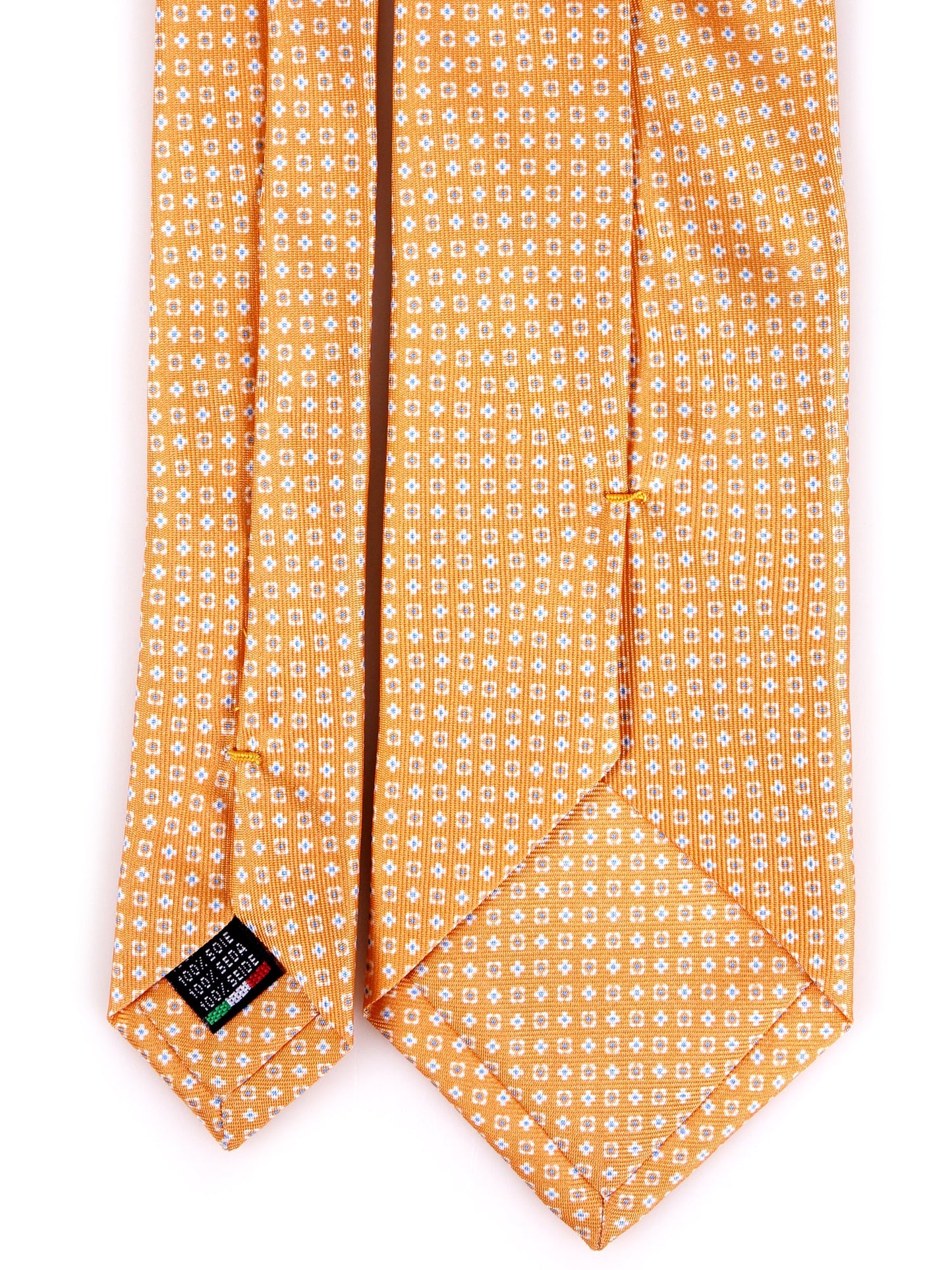 3 Fold Tie orange SPICY printed silk