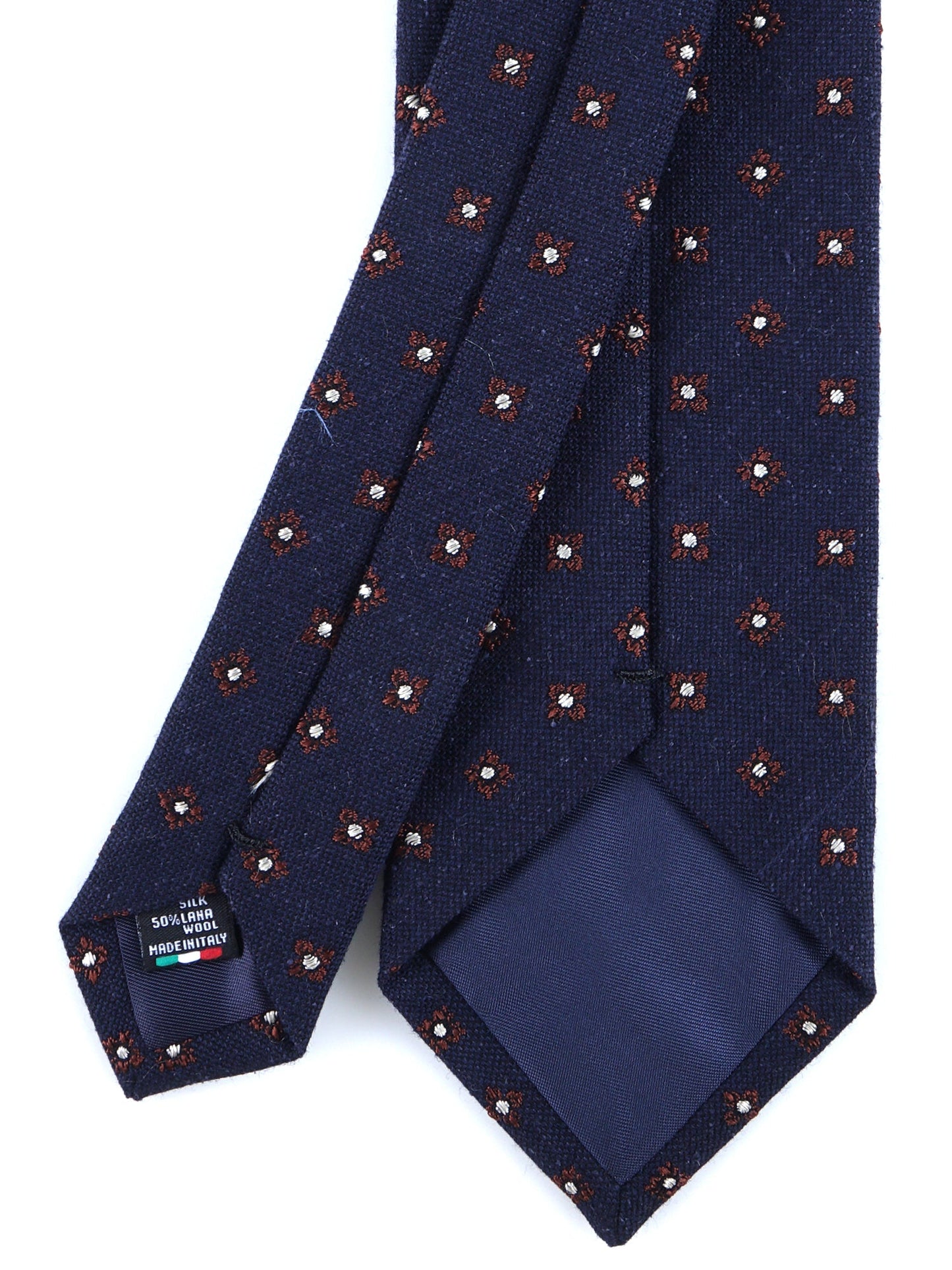 Dark Blue 3 Fold Silk/Wool Tie NADIA