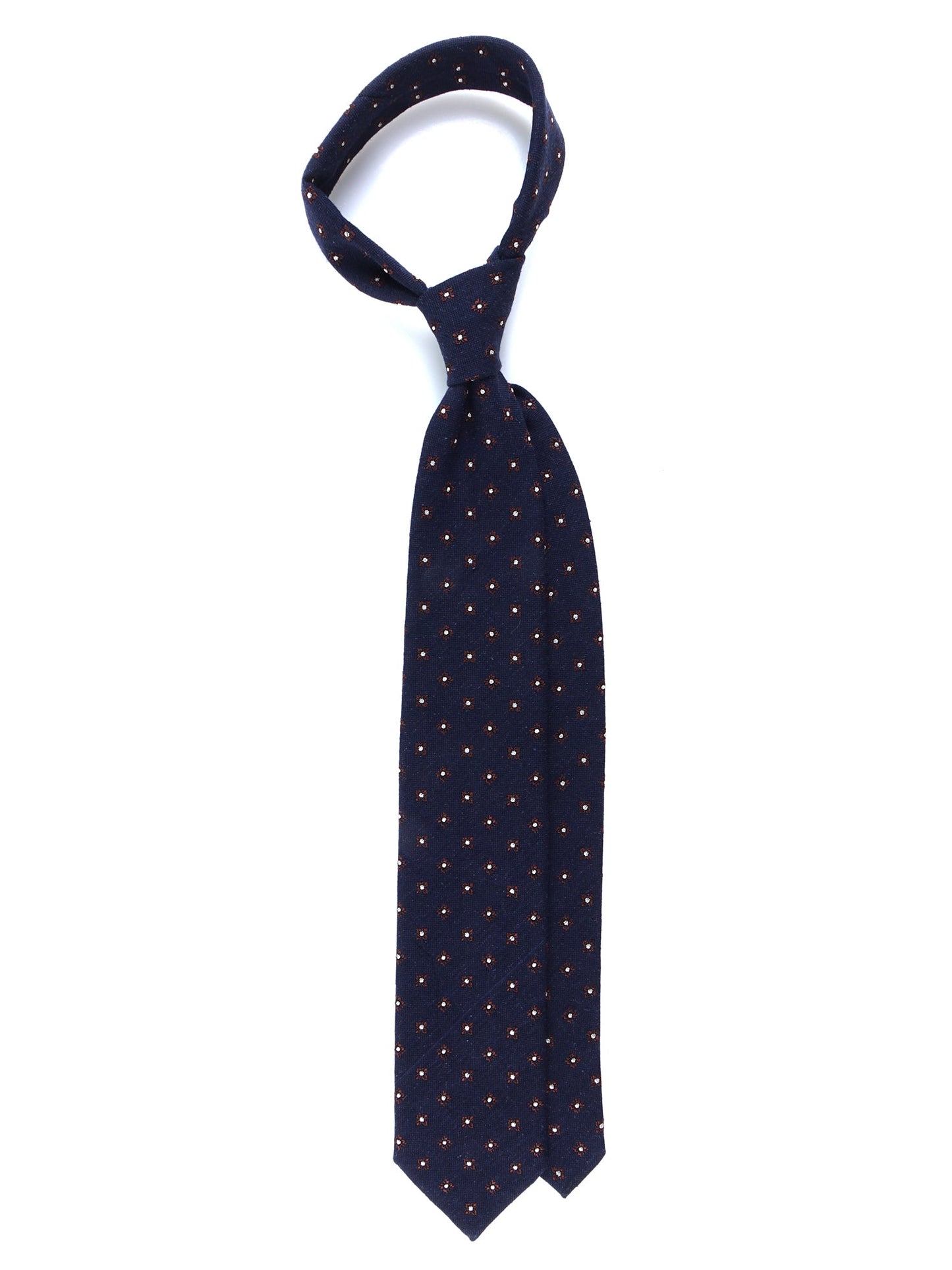 Dark Blue 3 Fold Silk/Wool Tie NADIA