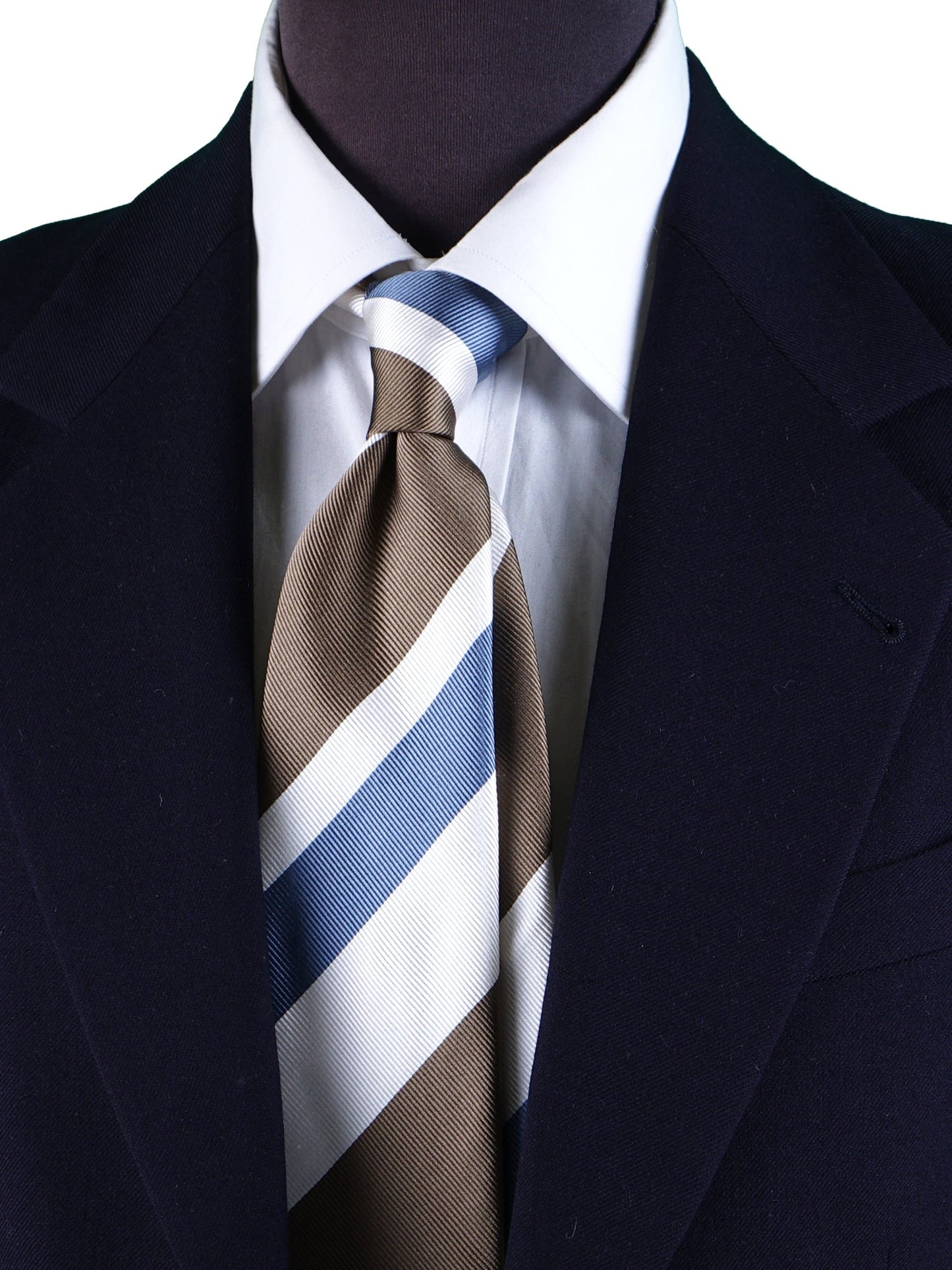 Beige 3 Folds AKUMA Jacquard Silk Tie