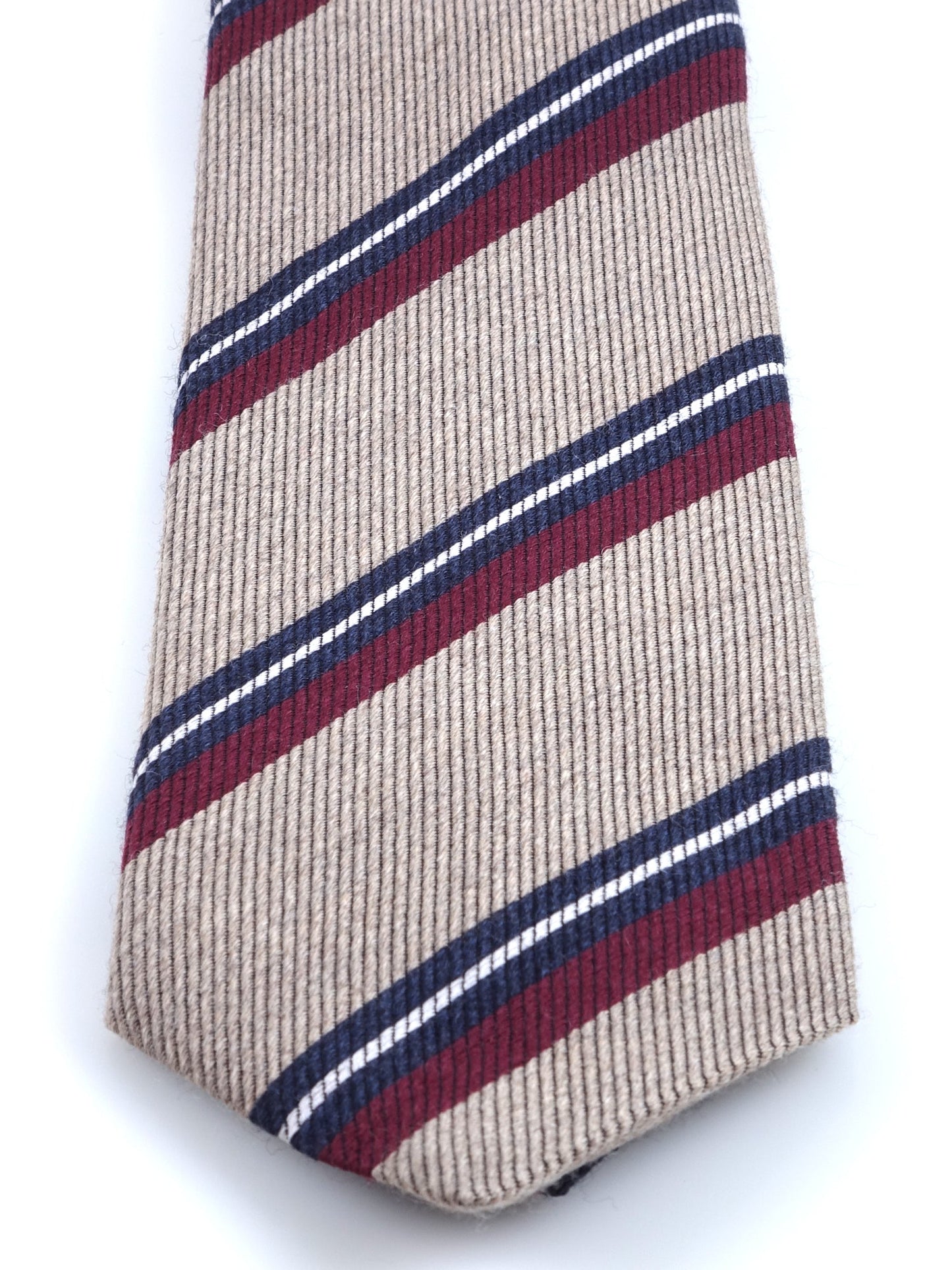 Beige tie with 3 folds in wool/silk ABIGAIL