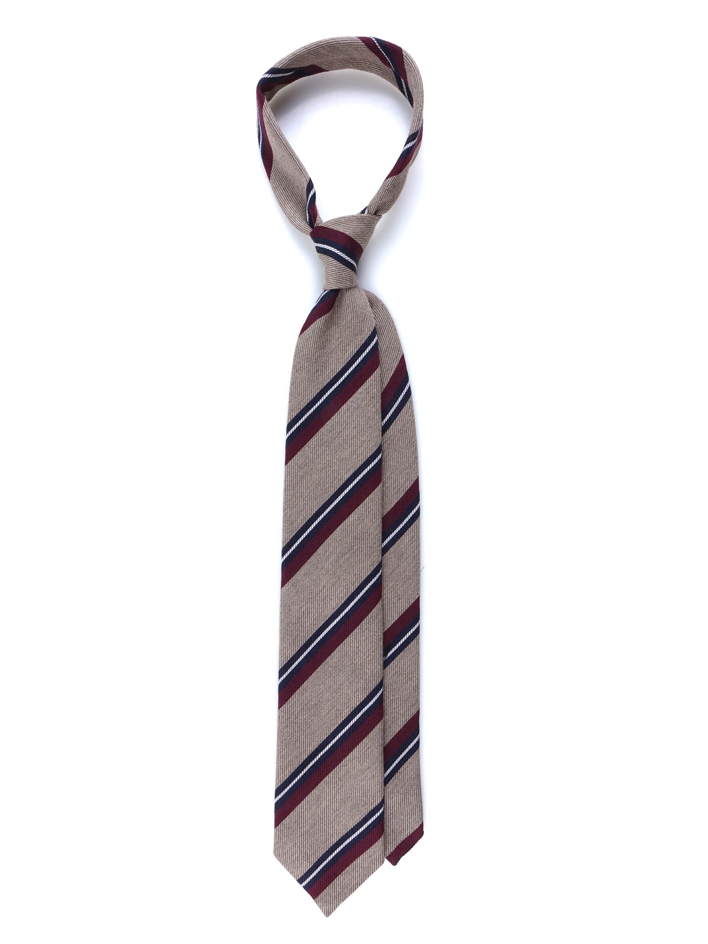 Beige tie with 3 folds in wool/silk ABIGAIL