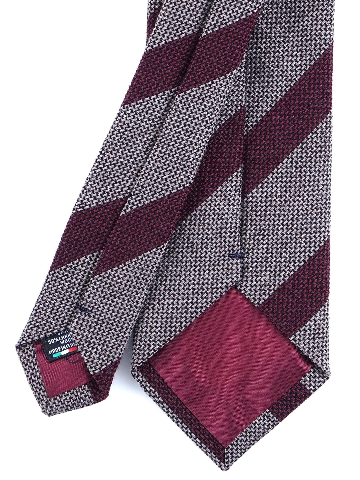 Beige tie with 3 folds in wool/silk WILLOW