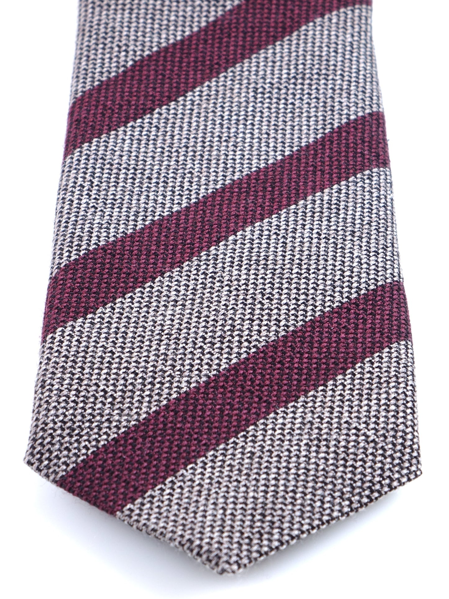 Beige tie with 3 folds in wool/silk WILLOW