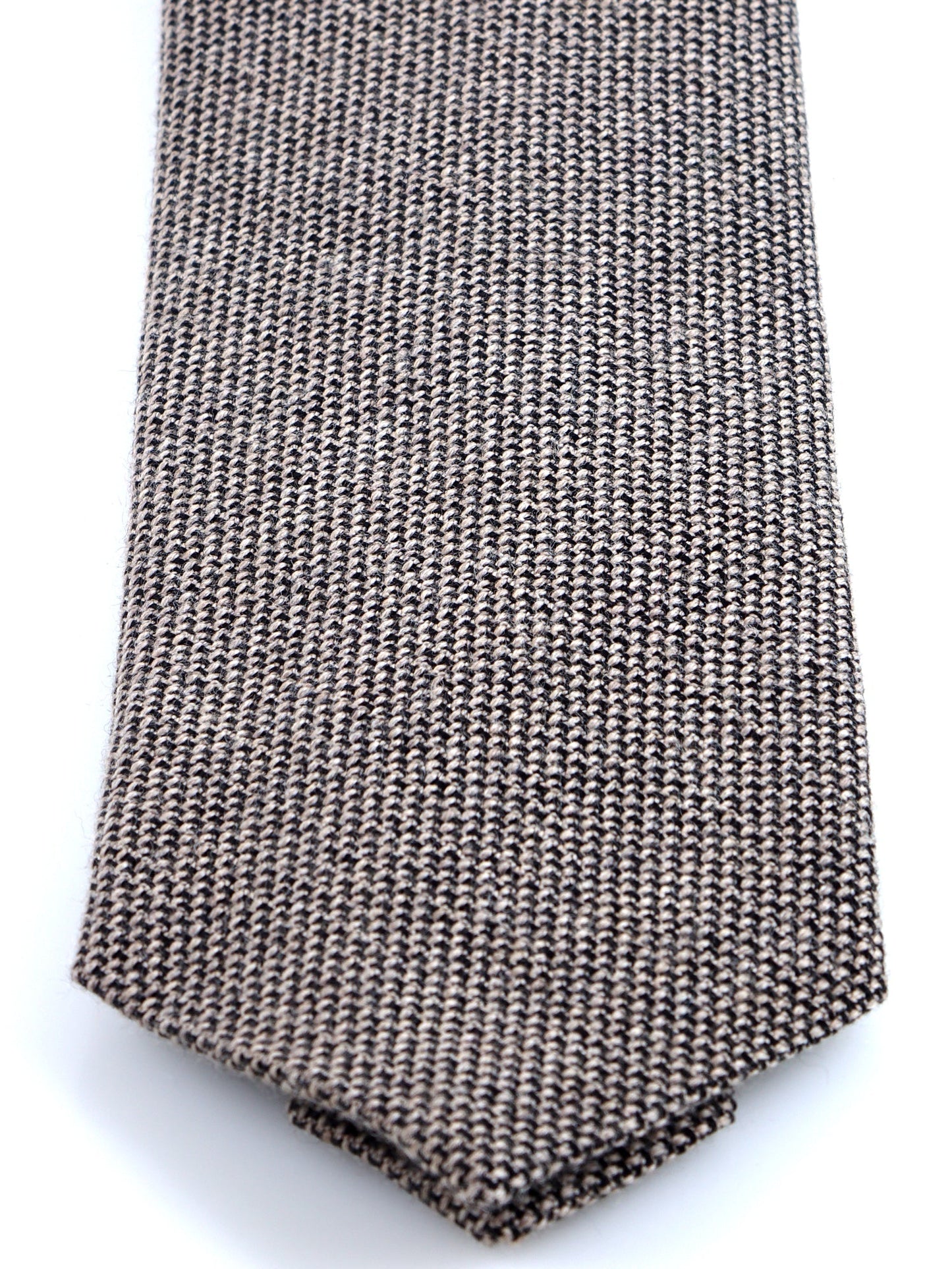 Beige 3 Fold Silk/Wool Tie SAVINA