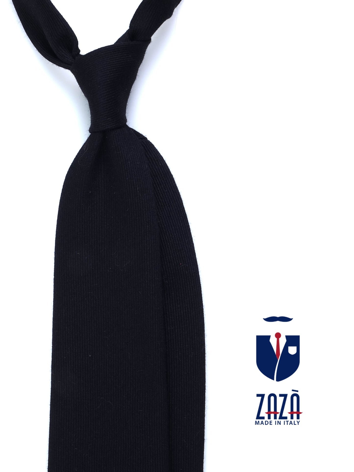 Black Tie 3 Folds TINA in wool/silk
