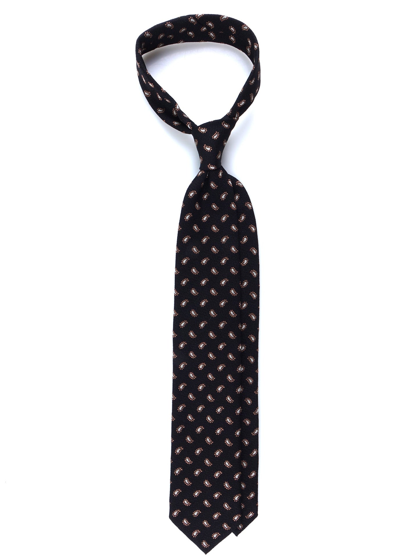 3 Folds Black Silk/Cotton Tie VALENTIA