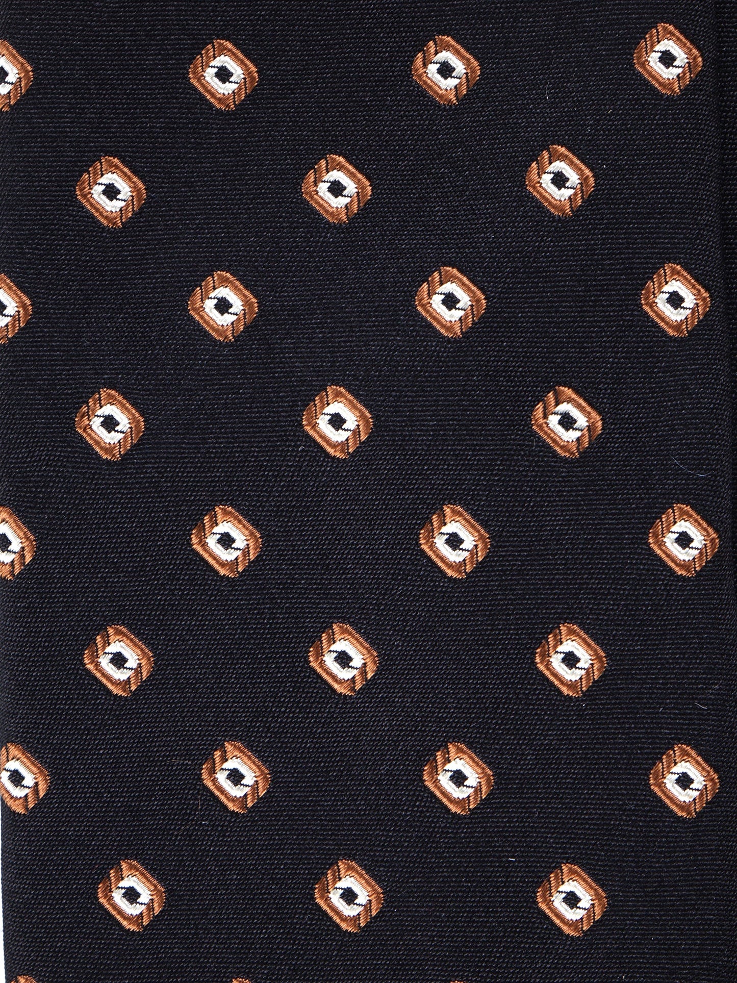 3 Fold Black Silk/Cotton Tie GINGER