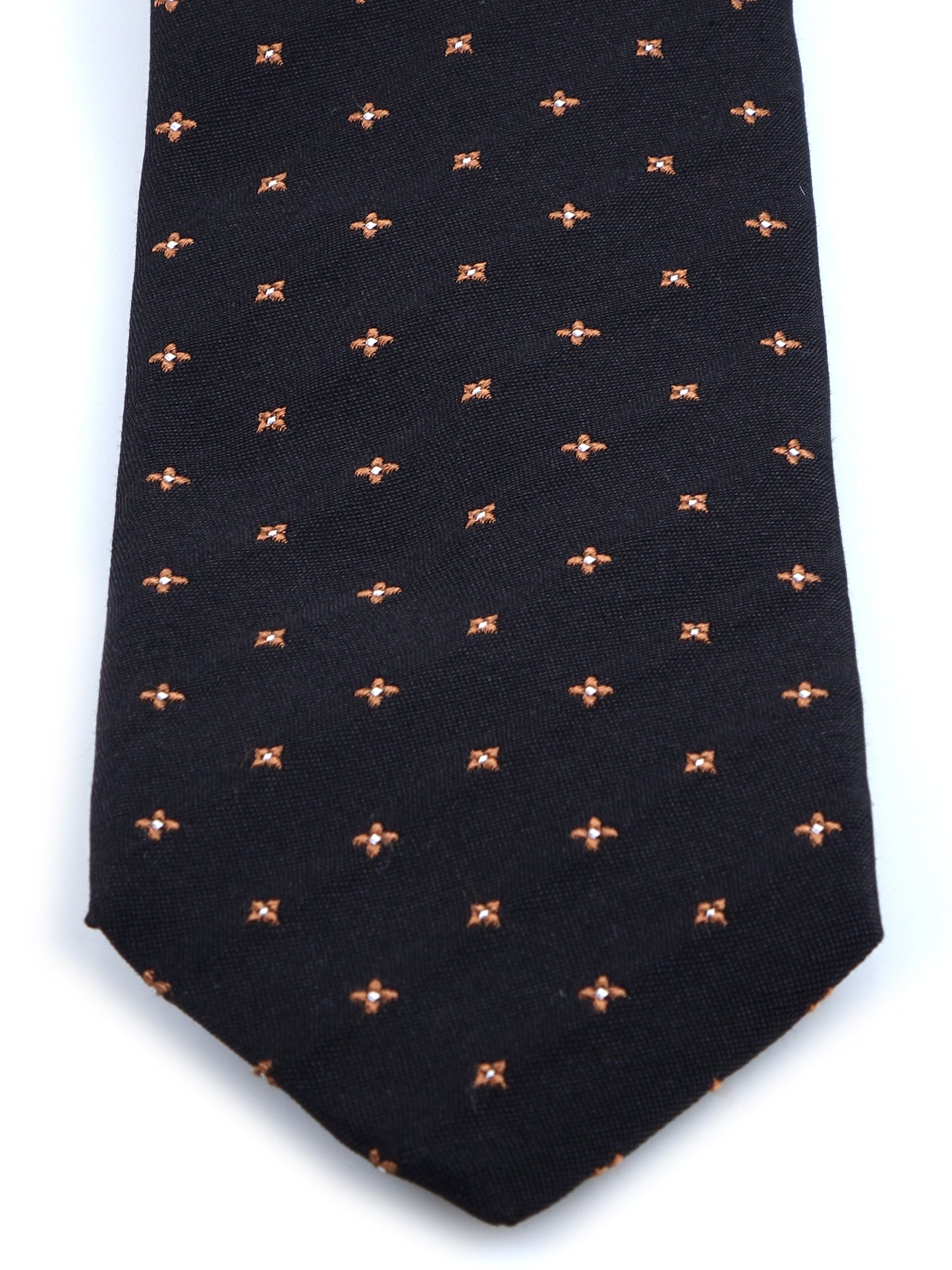 3 Fold Black Silk/Cotton Tie MARTIN