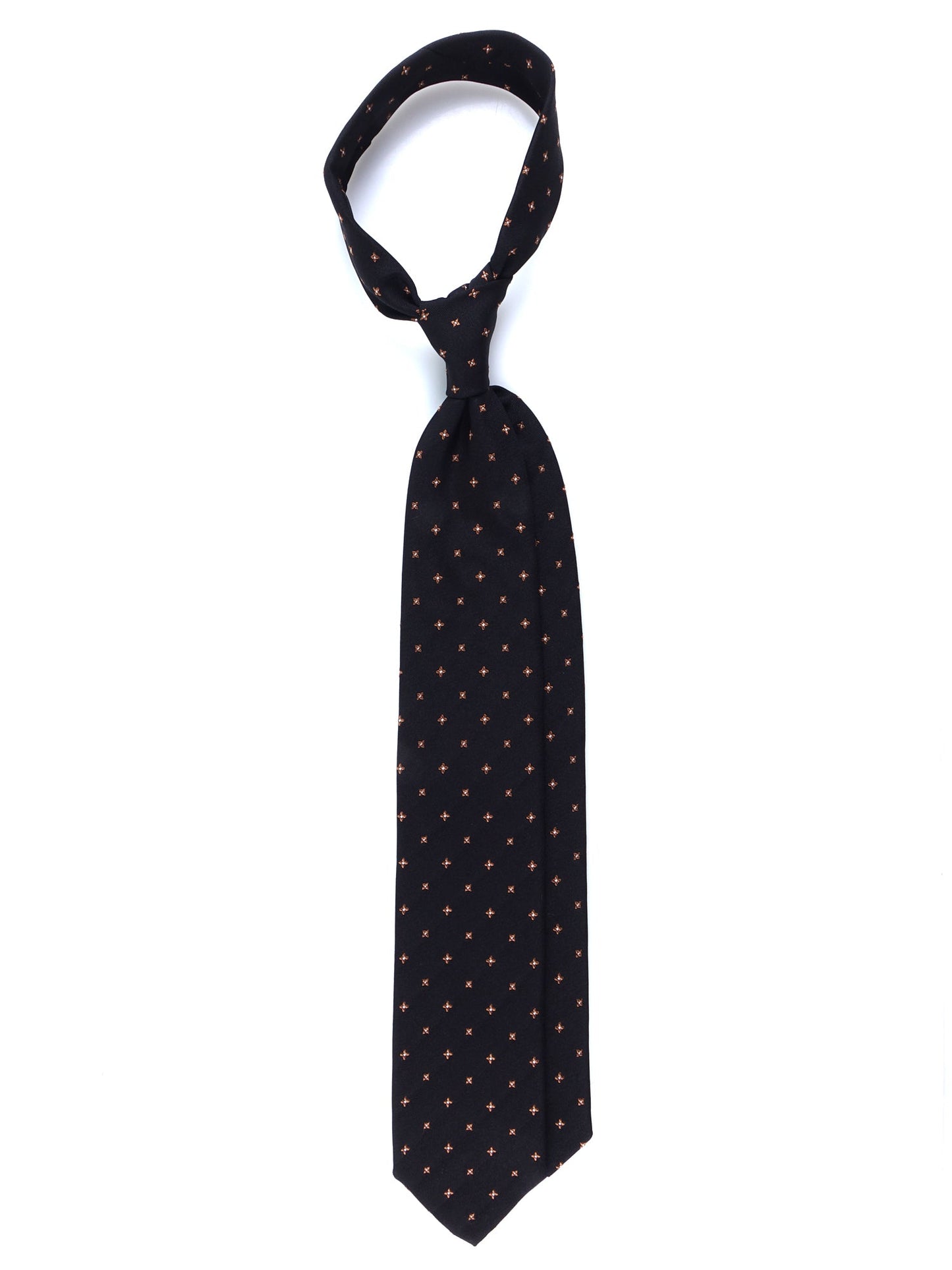 3 Fold Black Silk/Cotton Tie MARTIN