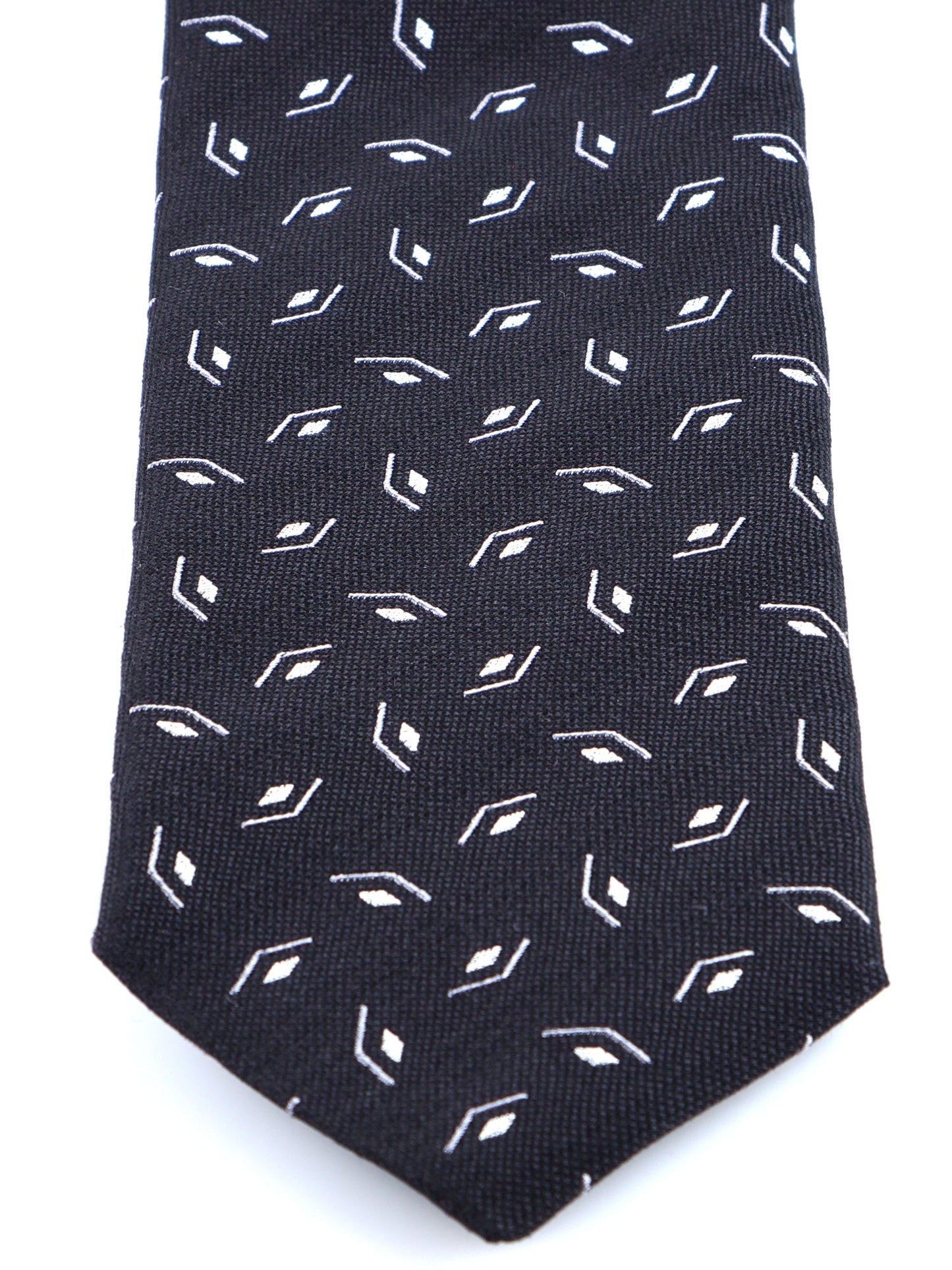 3 Fold Black Silk/Cotton Tie GALACE