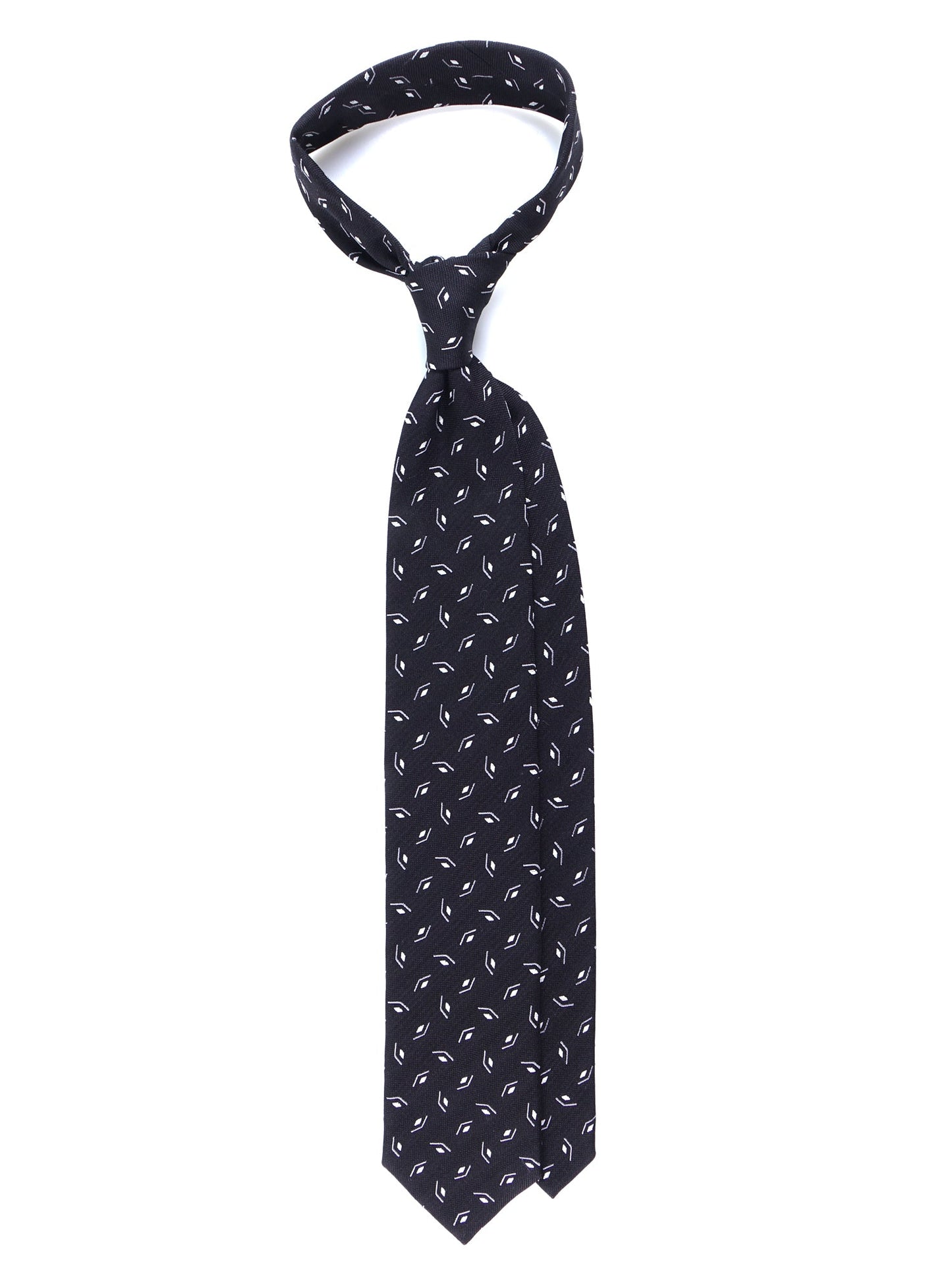 3 Fold Black Silk/Cotton Tie GALACE