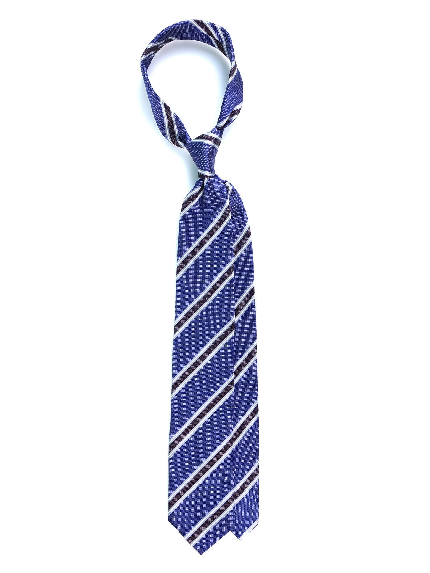 Blue Tie with 3 Folds MIAMI in Jacquard Silk