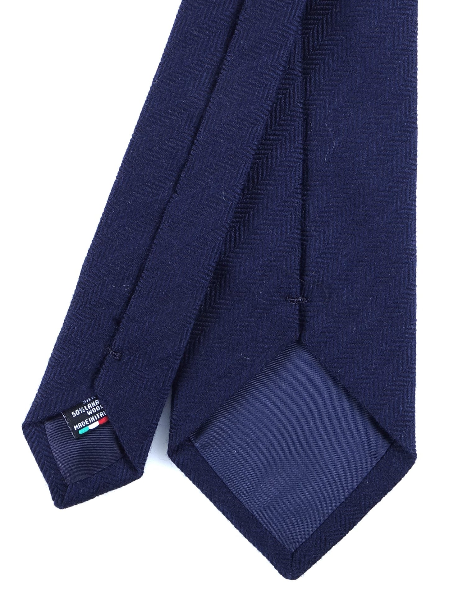 Blue Tie 3 Folds KIKKY in wool/silk