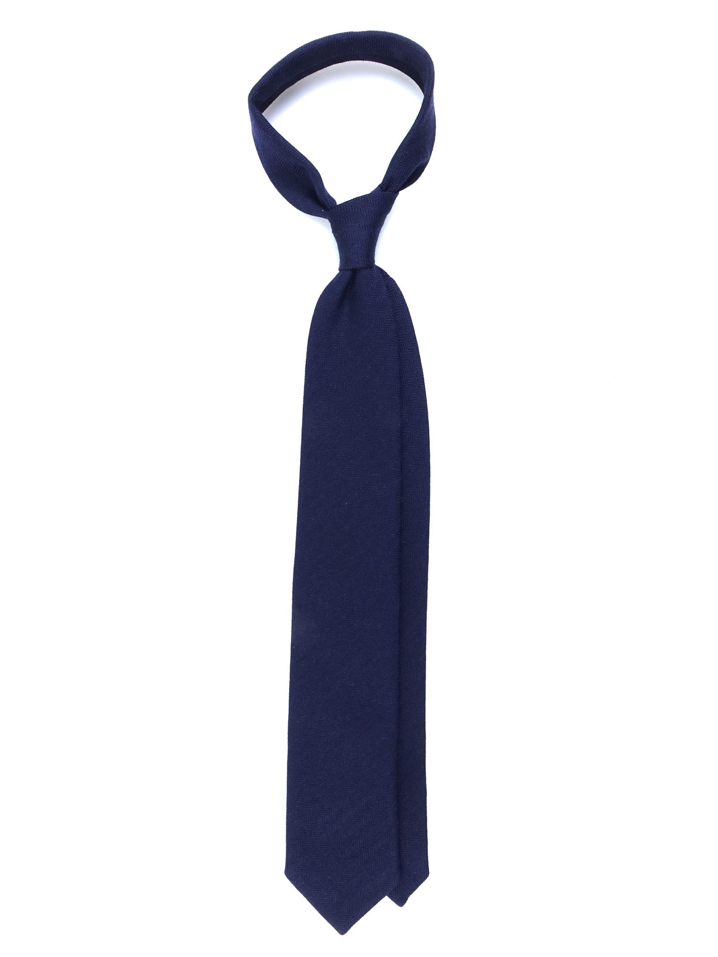 Blue 3-Fold TINA Tie in Wool/Silk