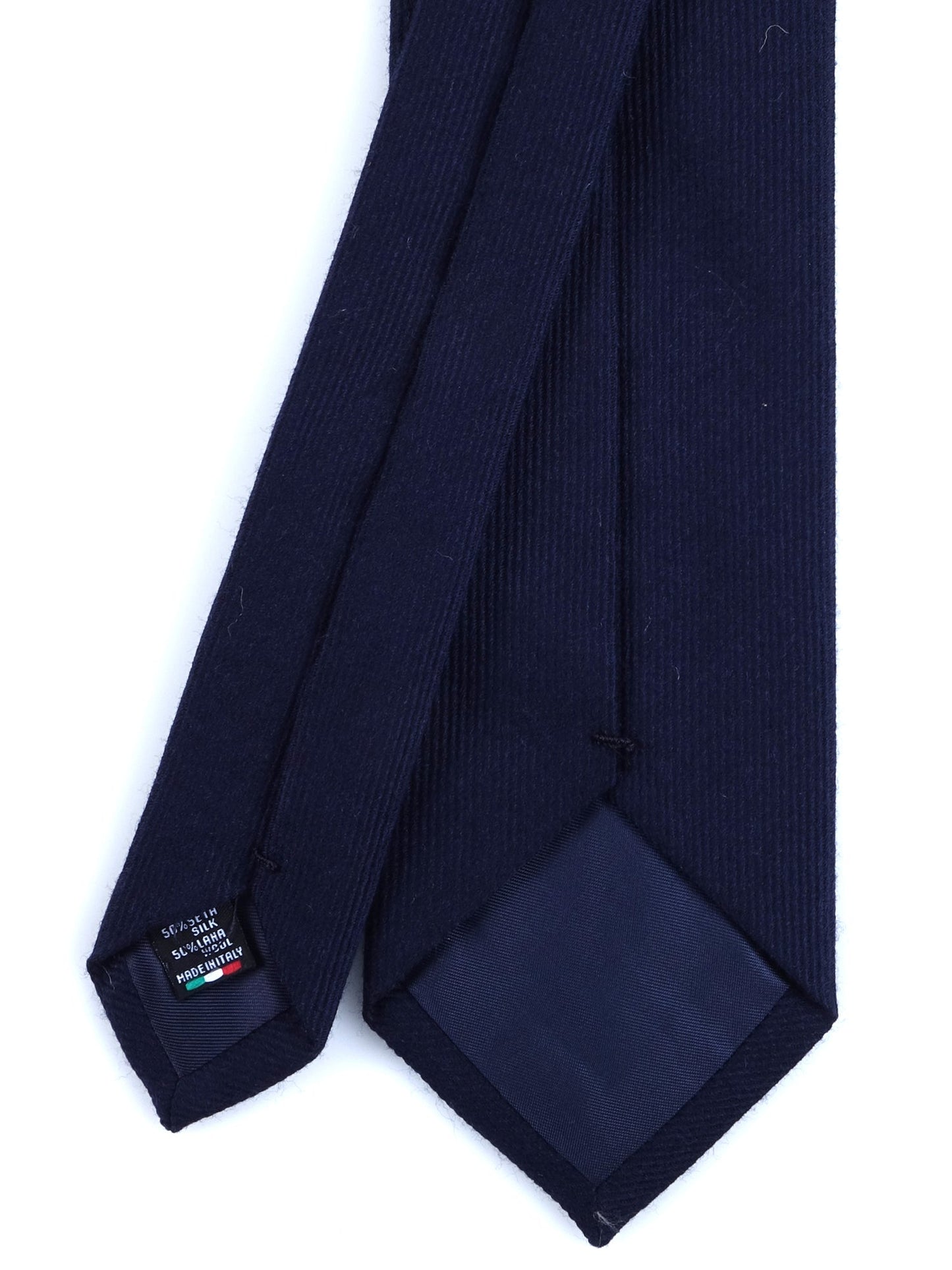 Blue 3-Fold TINA Tie in Wool/Silk