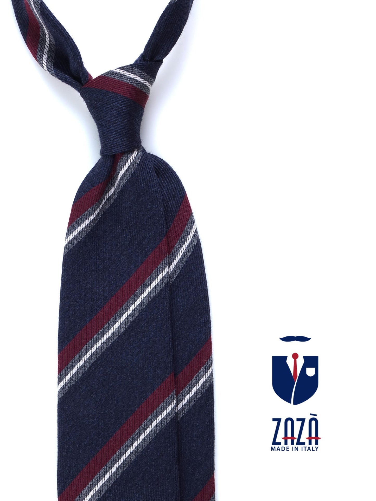 Blue 3 Fold Wool/Silk Tie ABIGAIL