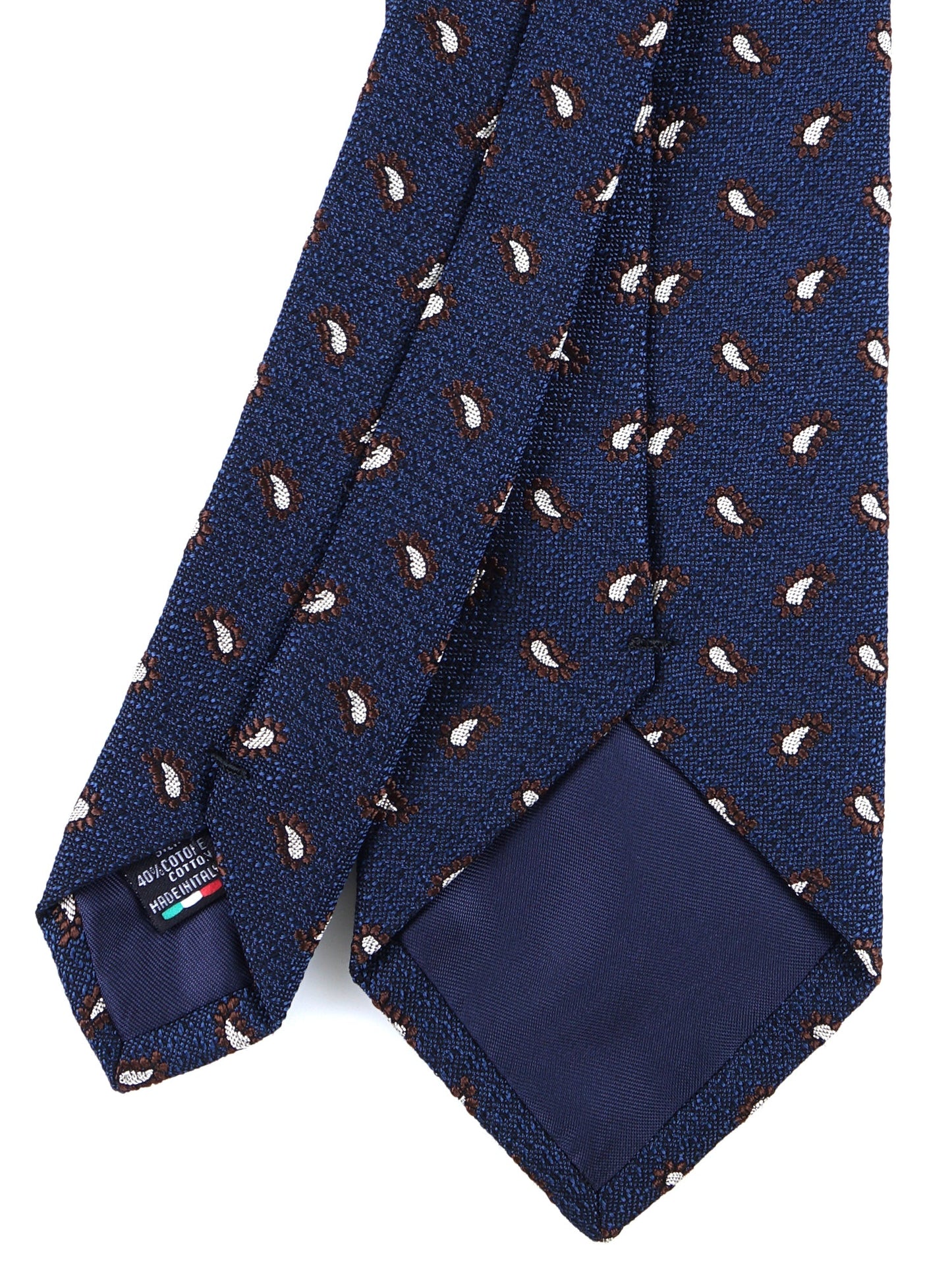 Blue 3 Fold Silk/Cotton Tie VALENTIA