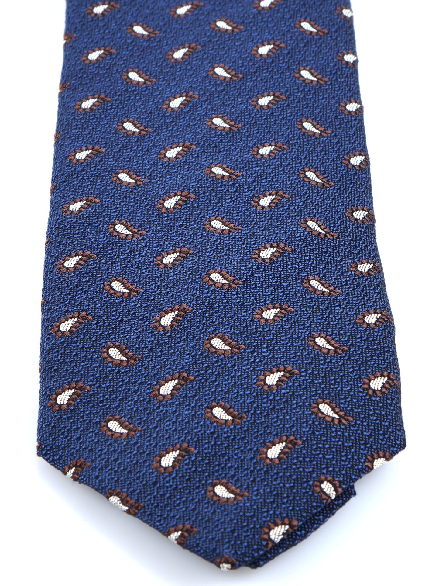 Blue 3 Fold Silk/Cotton Tie VALENTIA