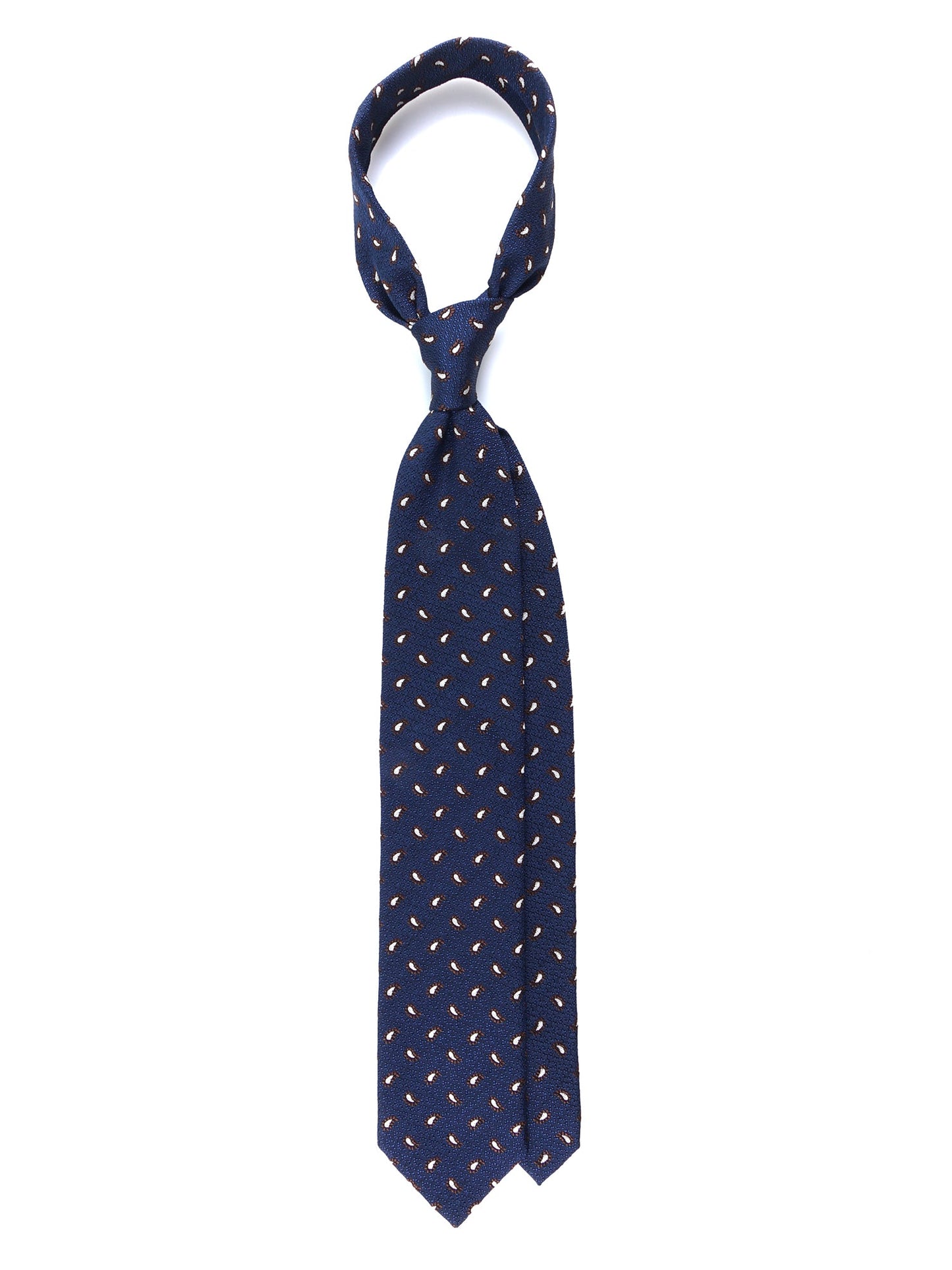 Blue 3 Fold Silk/Cotton Tie VALENTIA