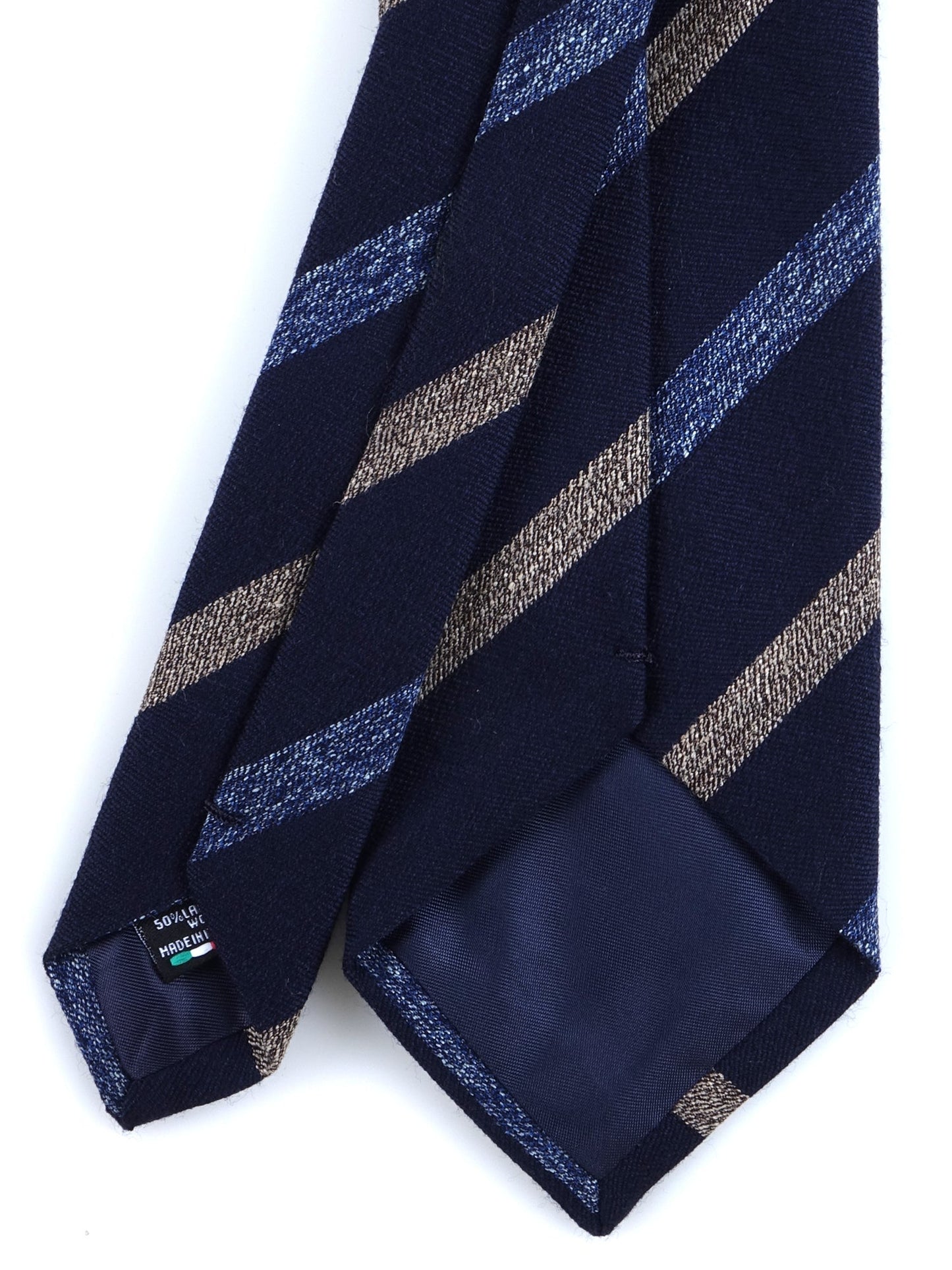 NABIR 3 Fold Blue Wool/Silk Tie
