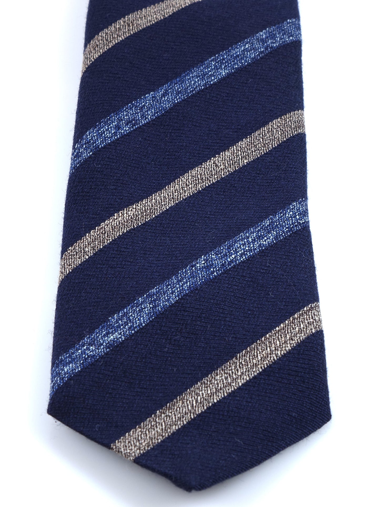 NABIR 3 Fold Blue Wool/Silk Tie