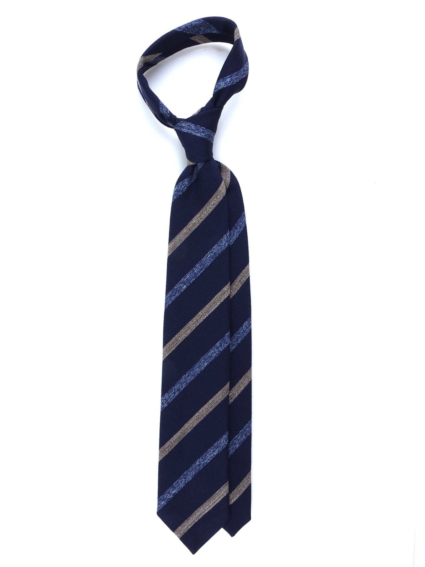 NABIR 3 Fold Blue Wool/Silk Tie