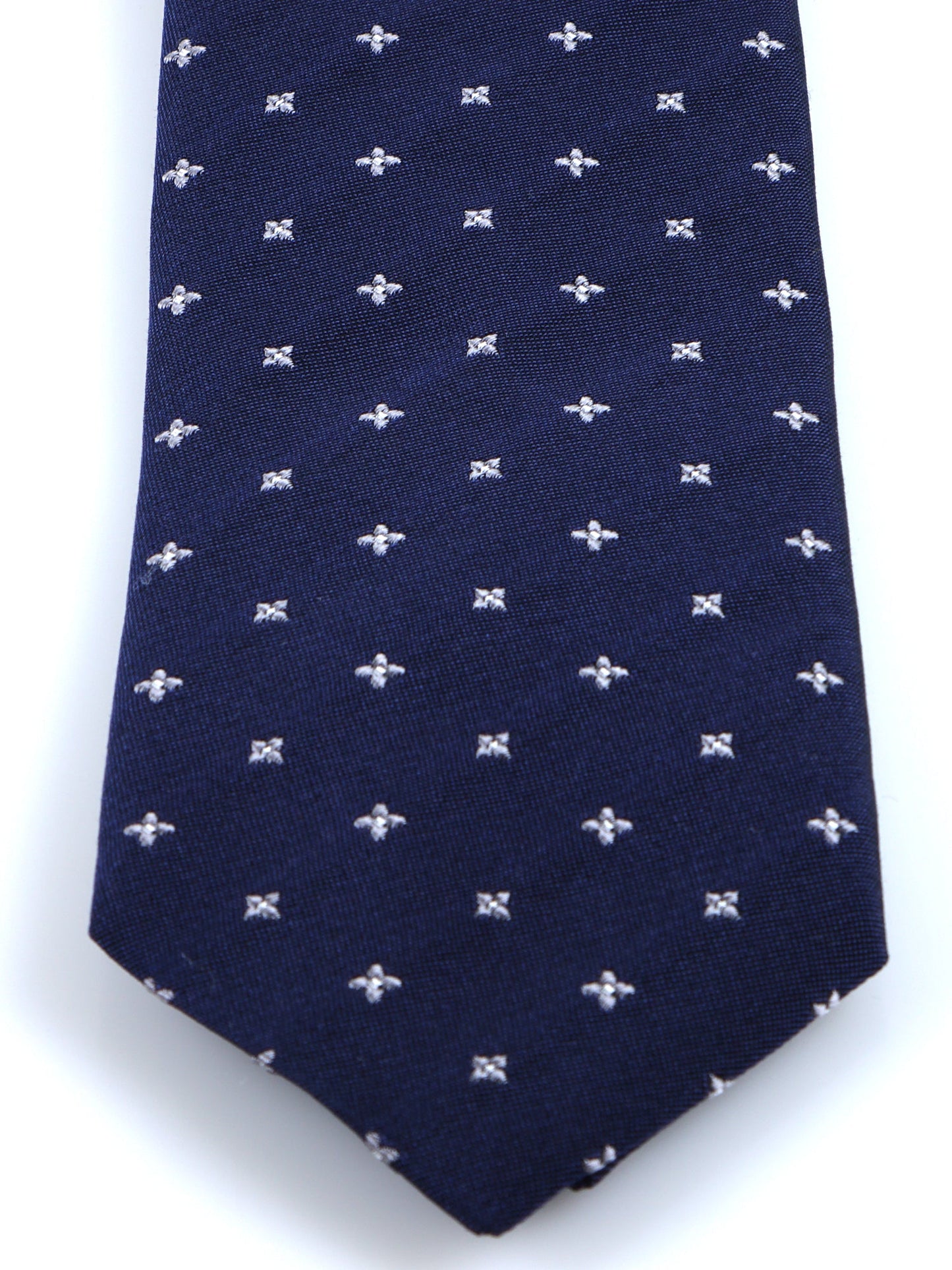 3 fold blue silk/cotton tie MARTIN