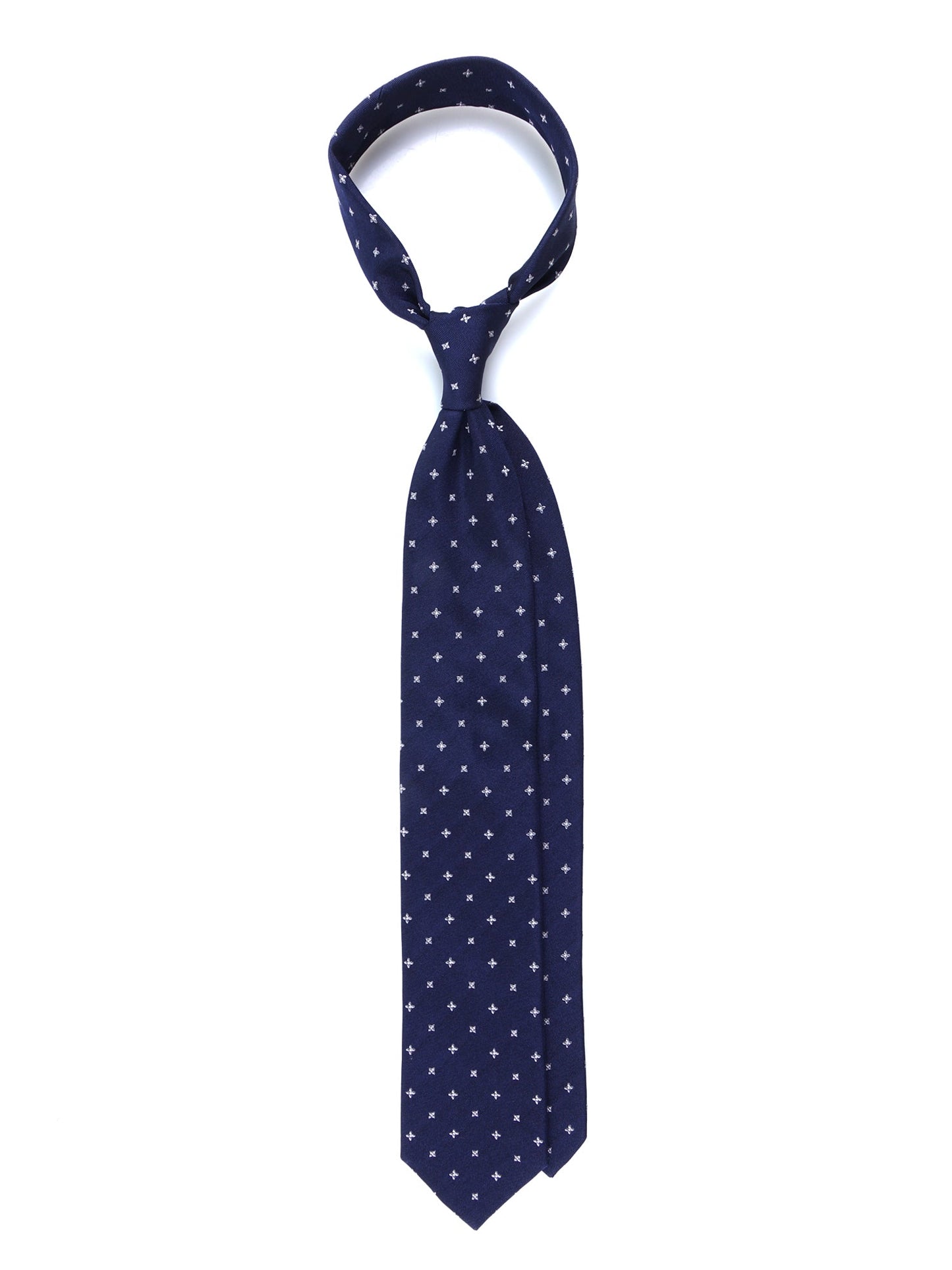 3 fold blue silk/cotton tie MARTIN