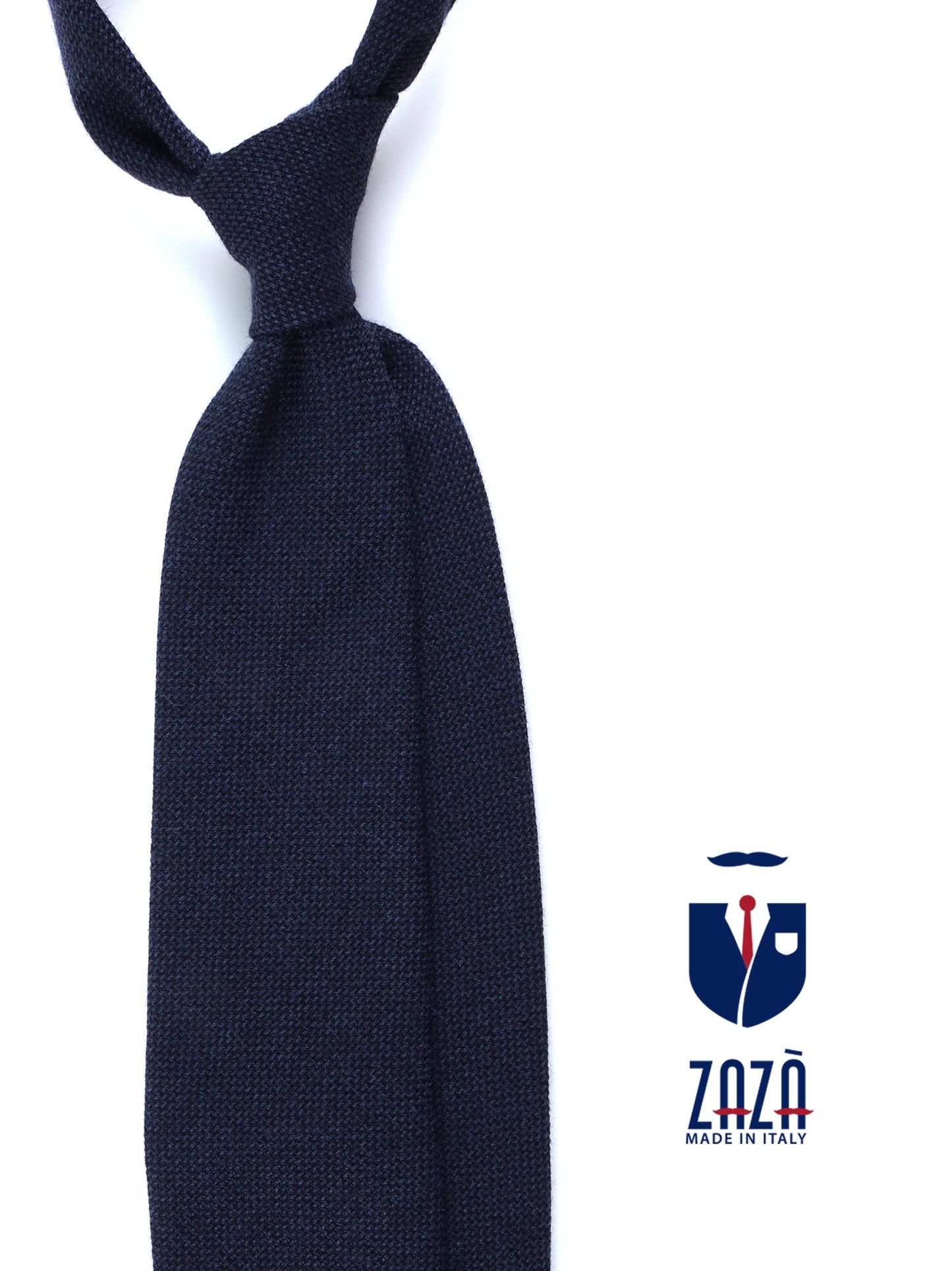 Blue 3 Fold Silk/Wool Tie SAVINA