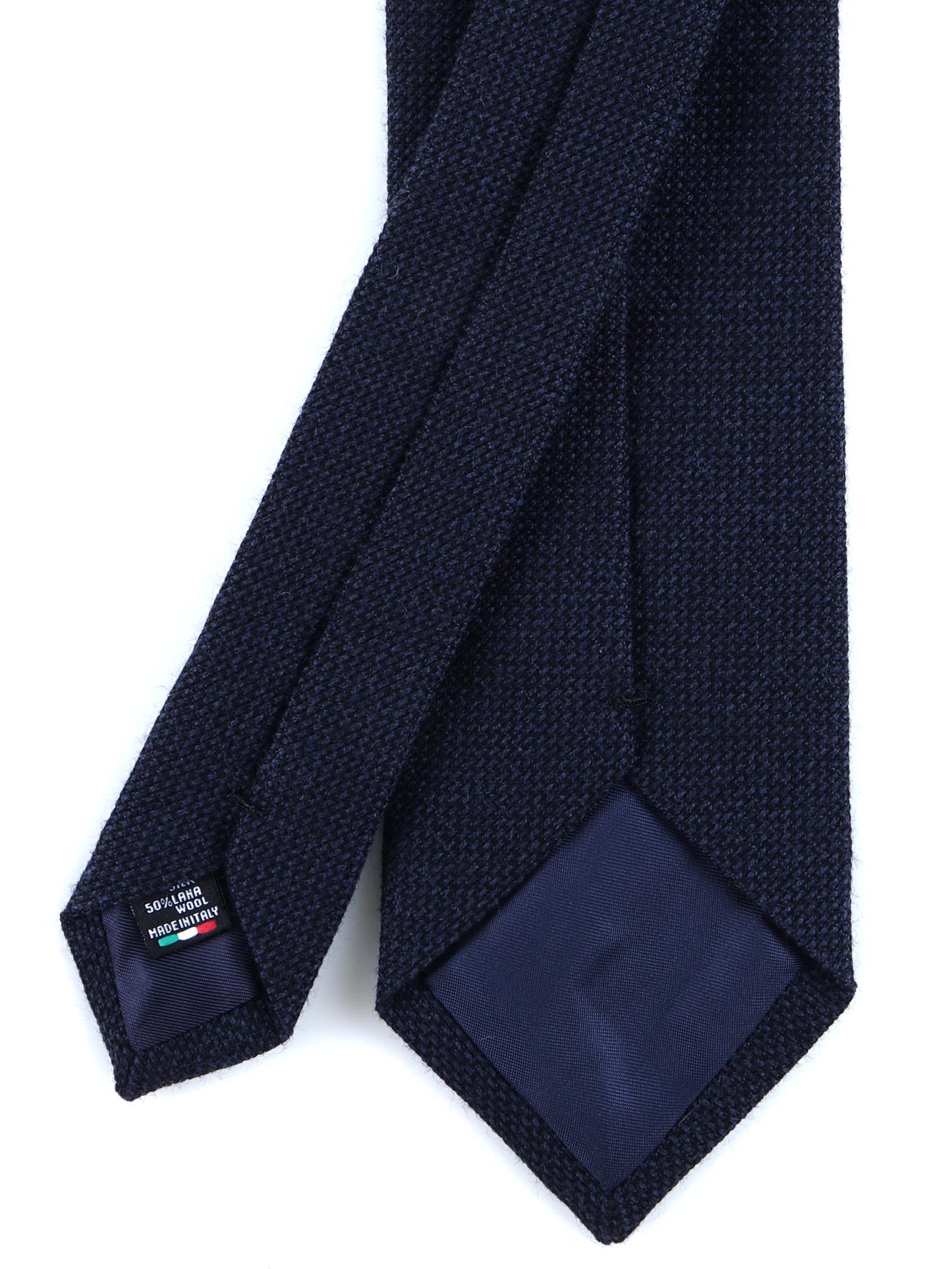 Blue 3 Fold Silk/Wool Tie SAVINA