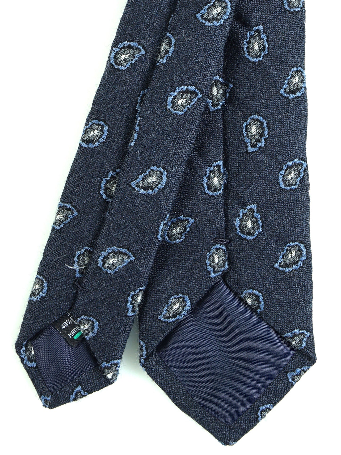 Blue 3 Fold Silk/Cotton Tie VARESE