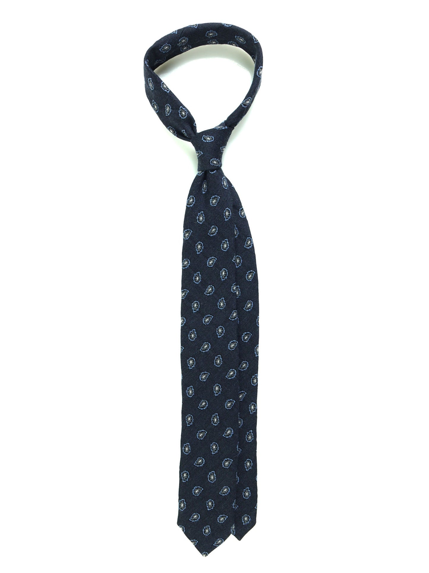 Blue 3 Fold Silk/Cotton Tie VARESE