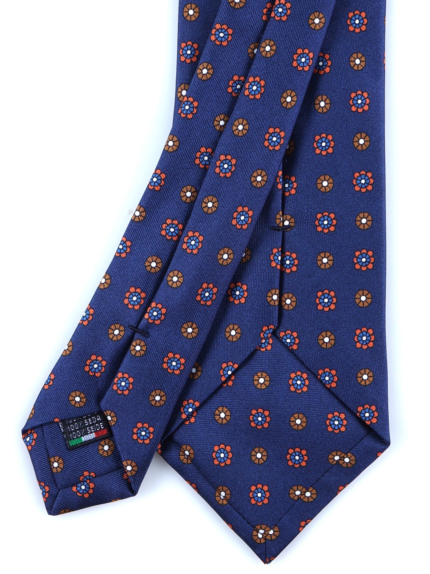 Blue Cravat 3 Folds VALERY in Printed Silk