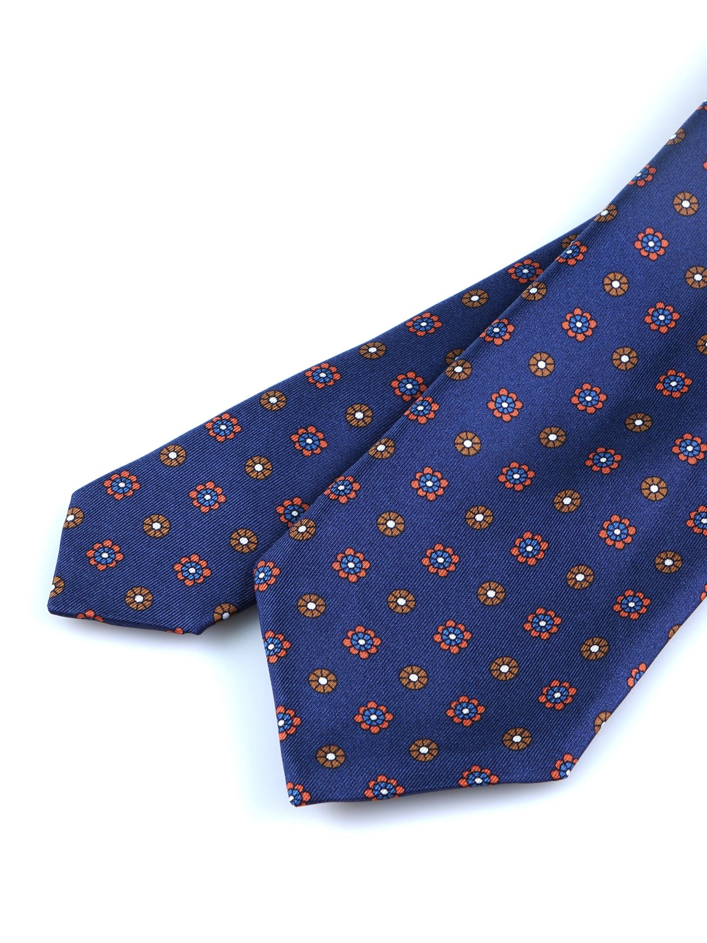 Blue Cravat 3 Folds VALERY in Printed Silk