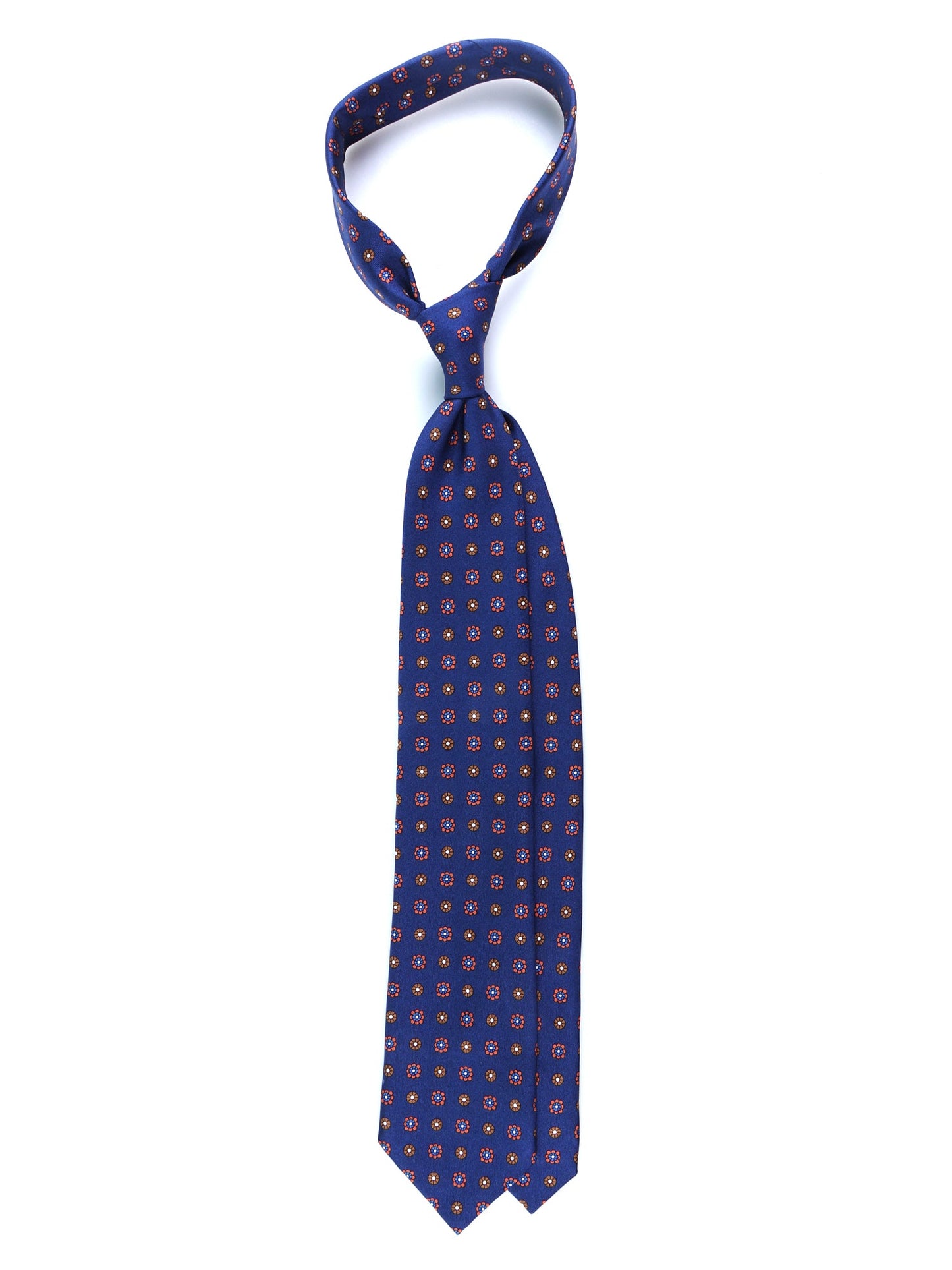 Blue Cravat 3 Folds VALERY in Printed Silk