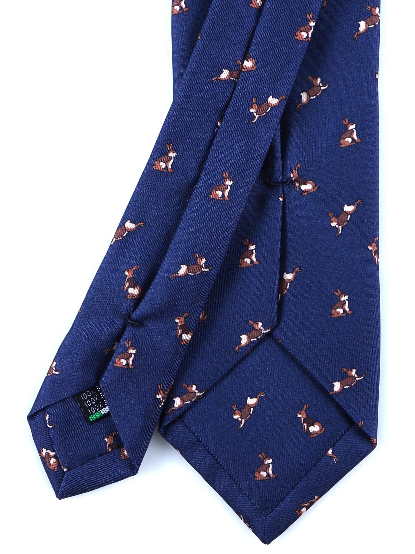 Blue Tie 3 Folds LEPRE in Printed Silk